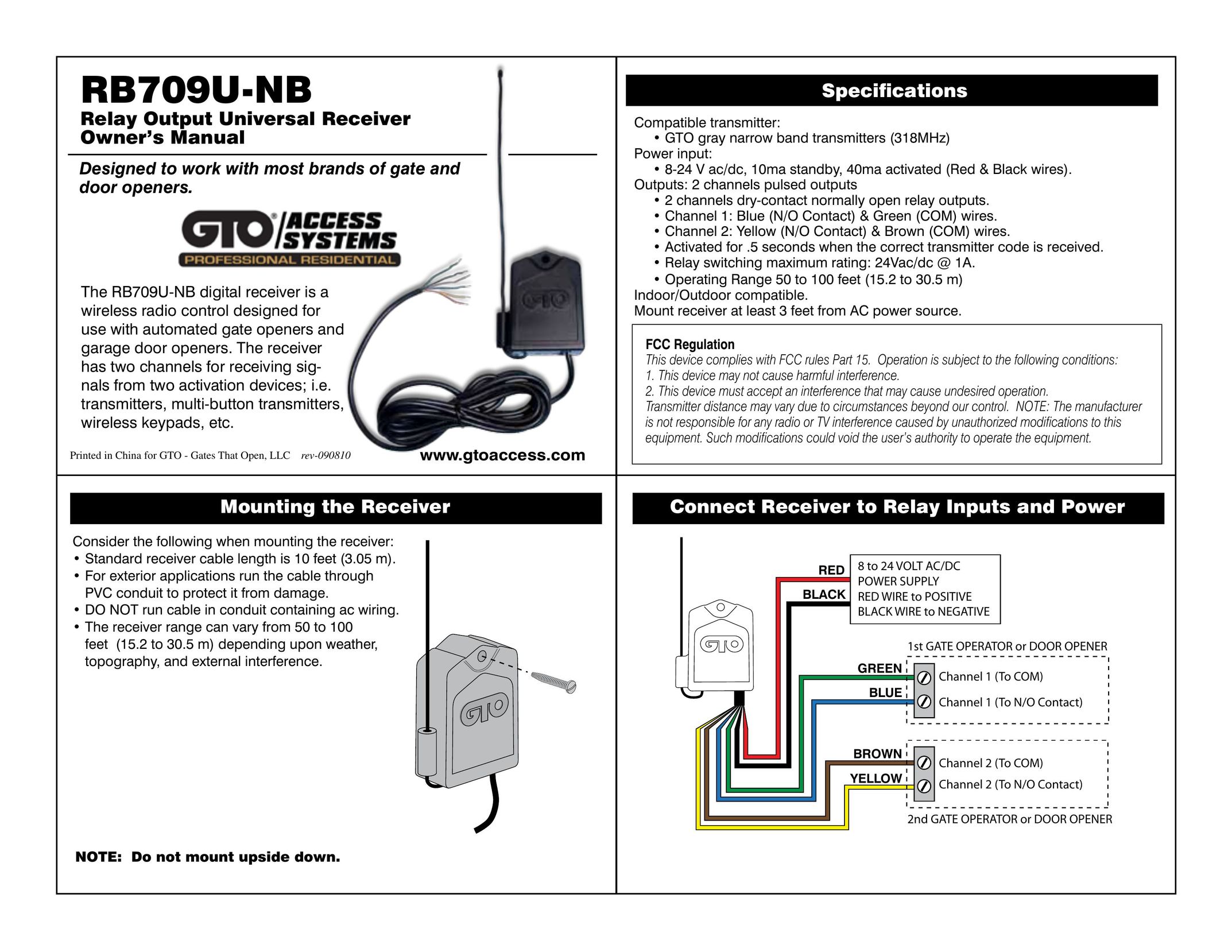 Genie RB709U-NB Radio User Manual