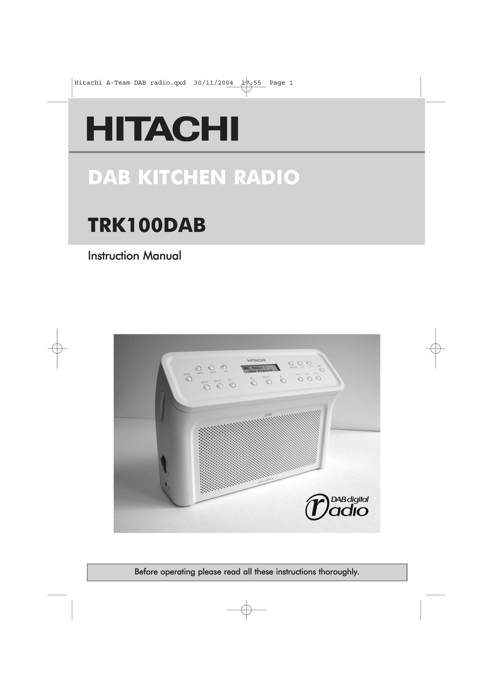 Hitachi TRK100DAB Radio User Manual