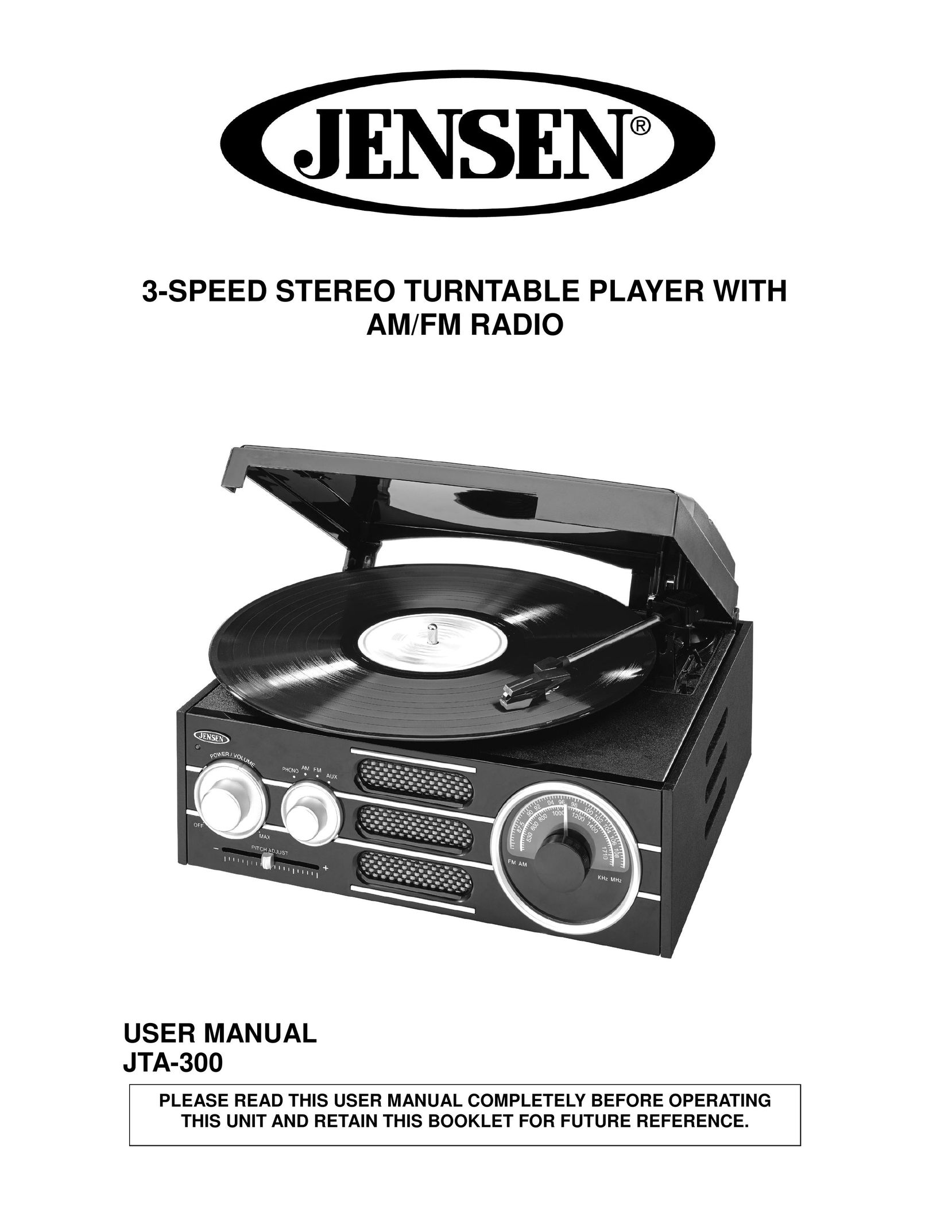 Jensen JTA300 Radio User Manual