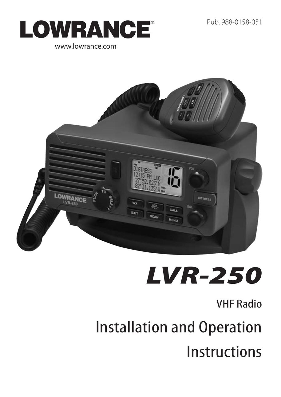 Lowrance electronic LVR-250 Radio User Manual
