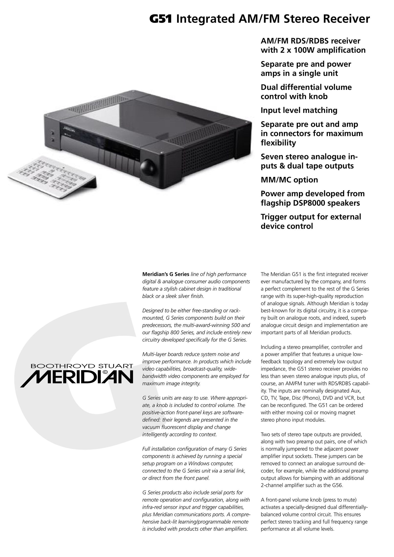 Meridian Audio G51 Radio User Manual