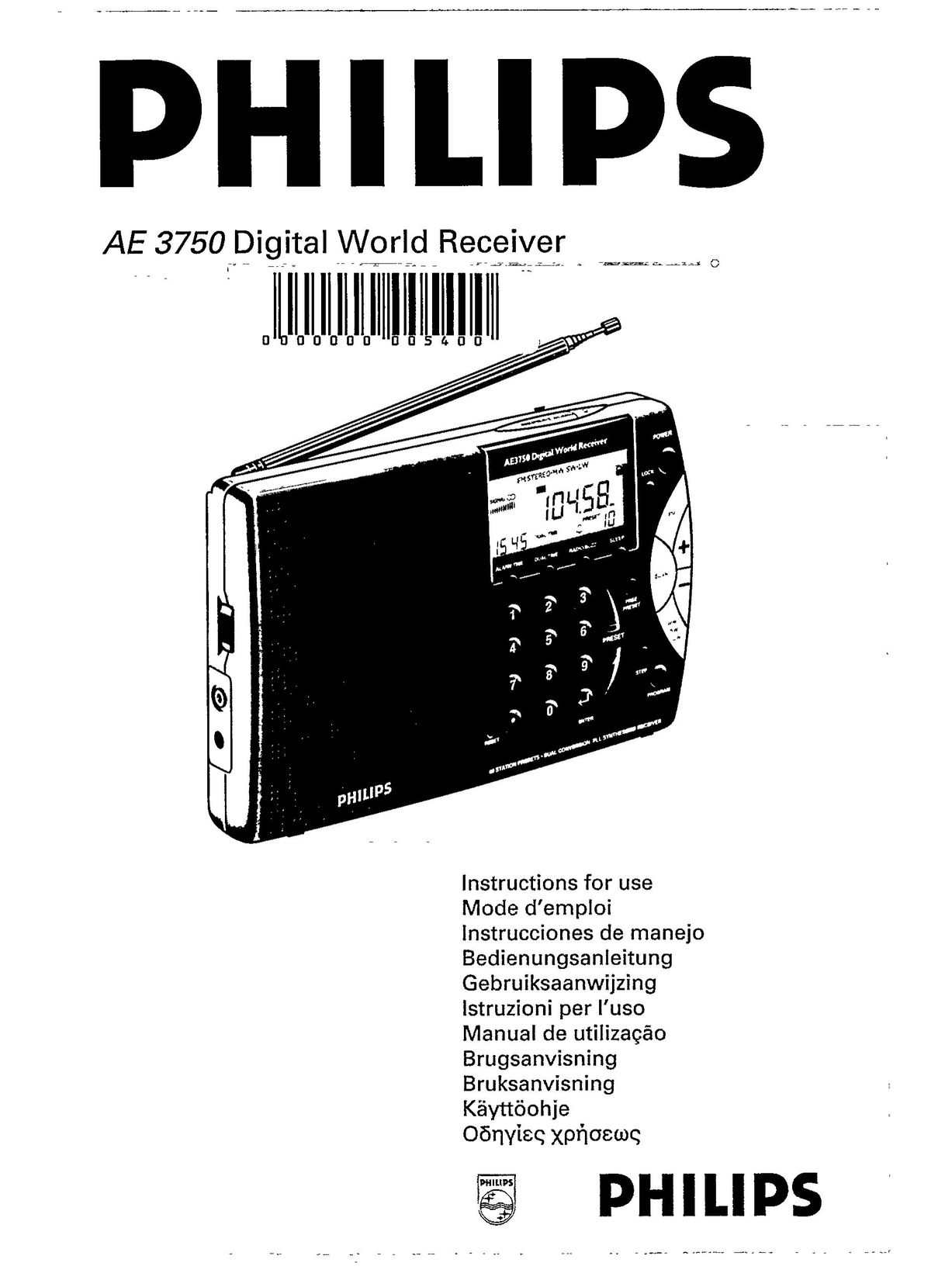 Philips AE 3750 Radio User Manual