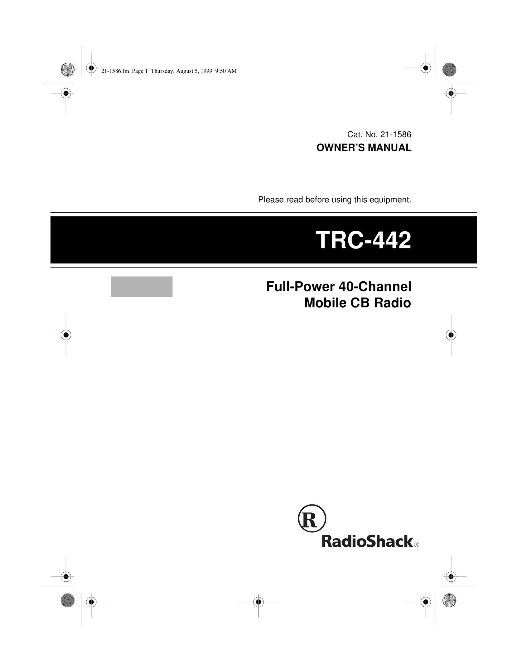 Radio Shack TRC-442 Radio User Manual