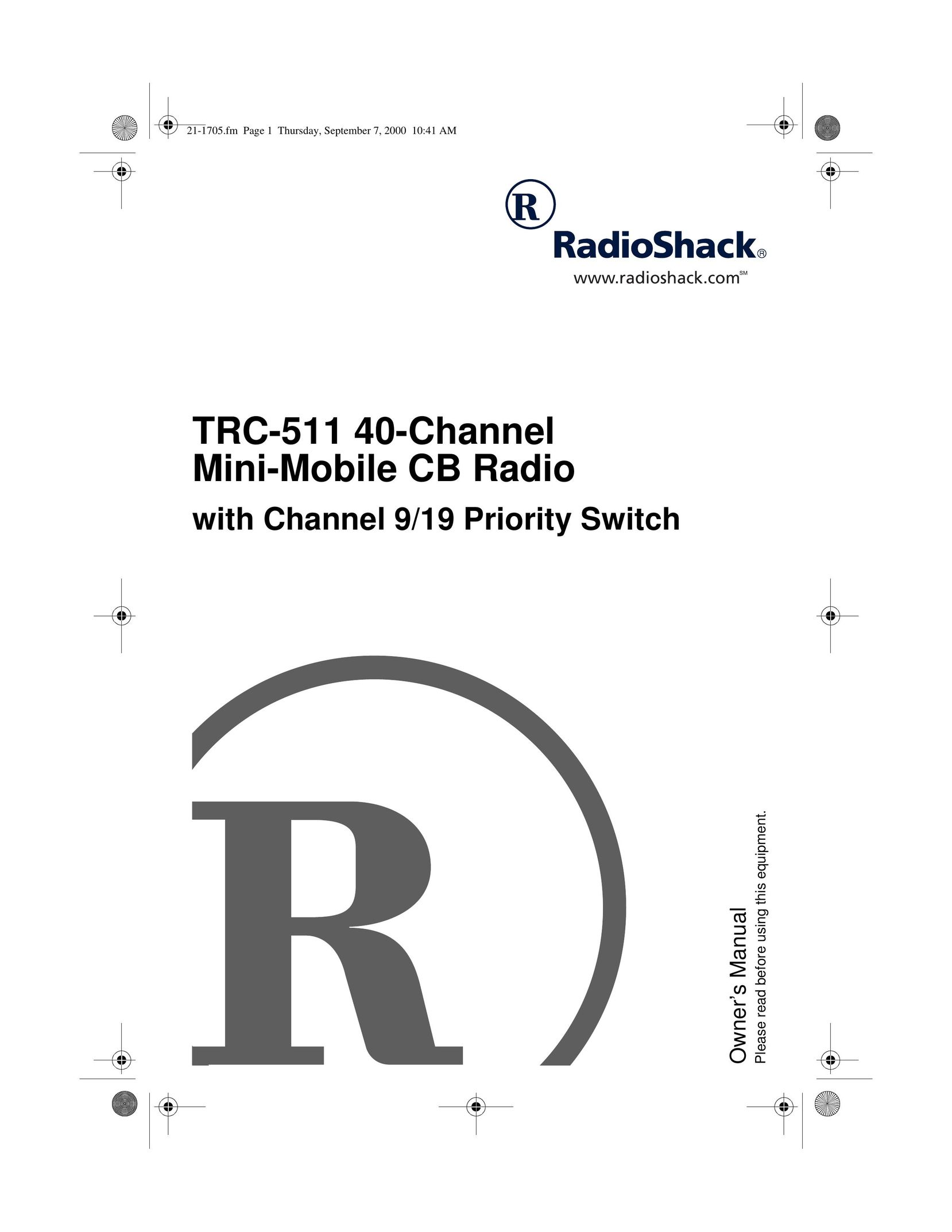 Radio Shack TRC-511 Radio User Manual