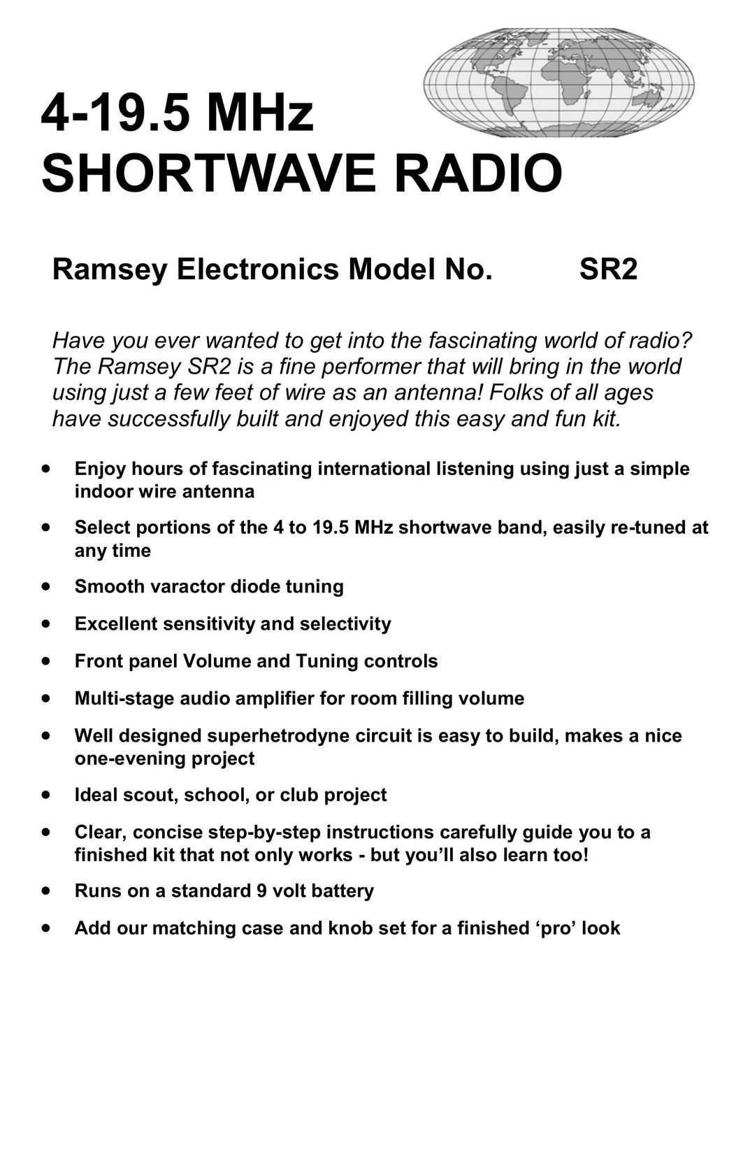 Ramsey Electronics SR2 Radio User Manual