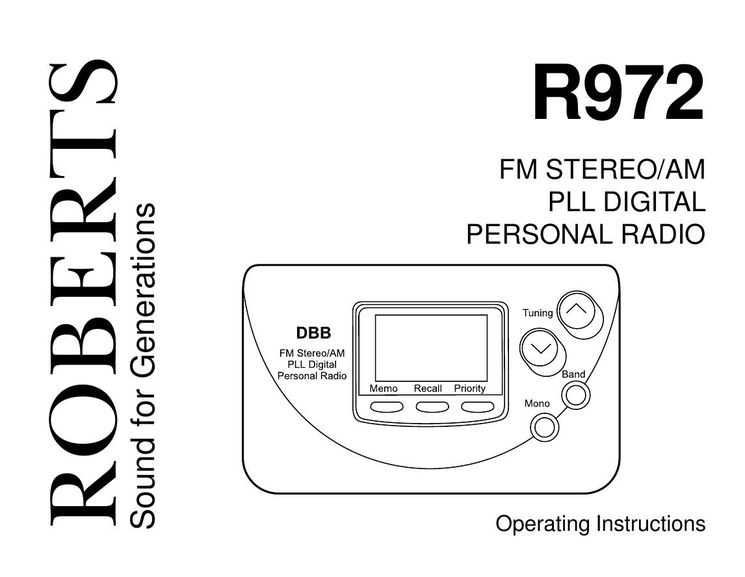 Roberts Radio R972 Radio User Manual