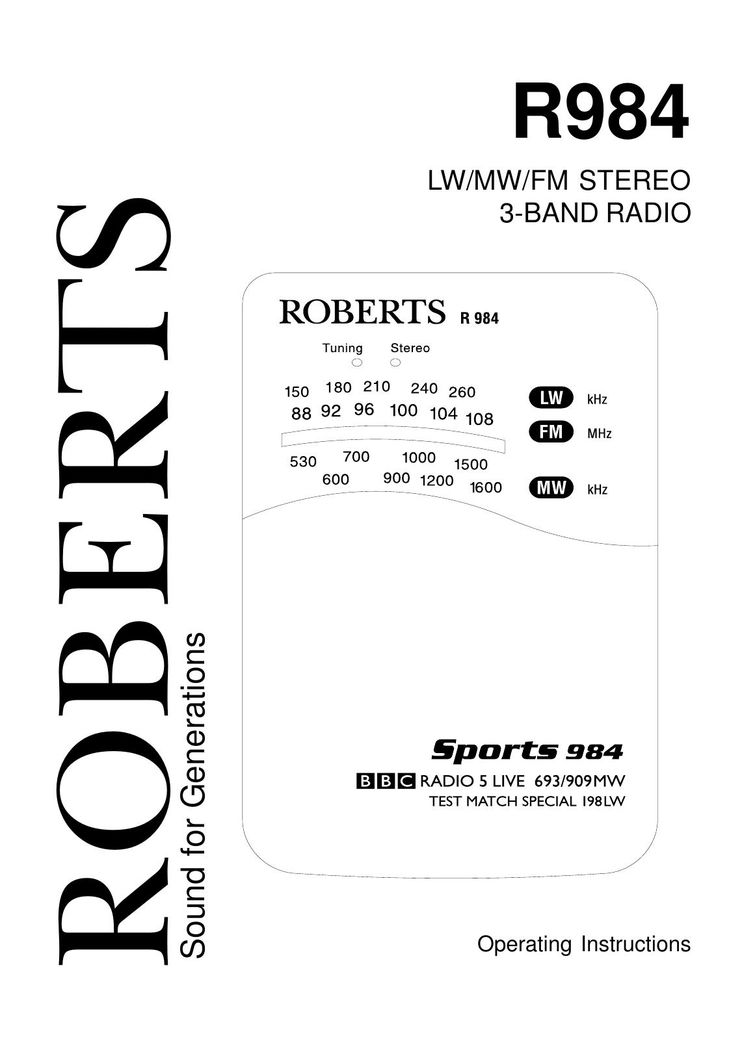 Roberts Radio R984 Radio User Manual