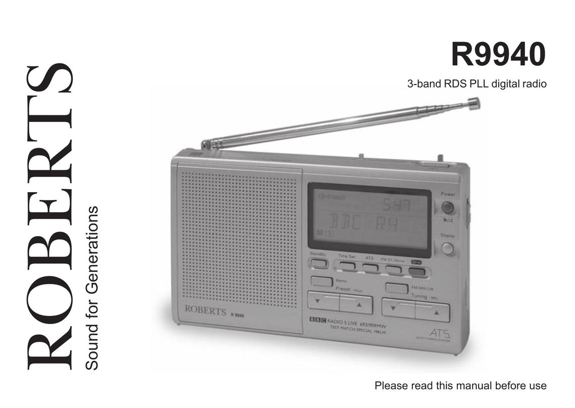 Roberts Radio R9940 Radio User Manual