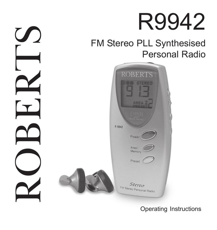 Roberts Radio R9942 Radio User Manual