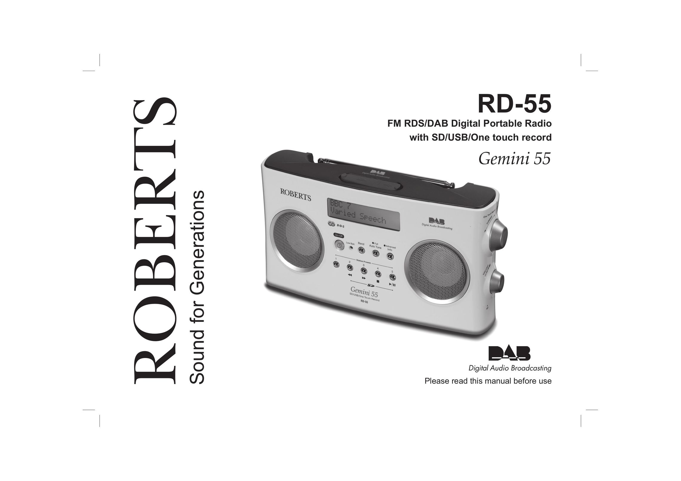 Roberts Radio RD-55 Radio User Manual
