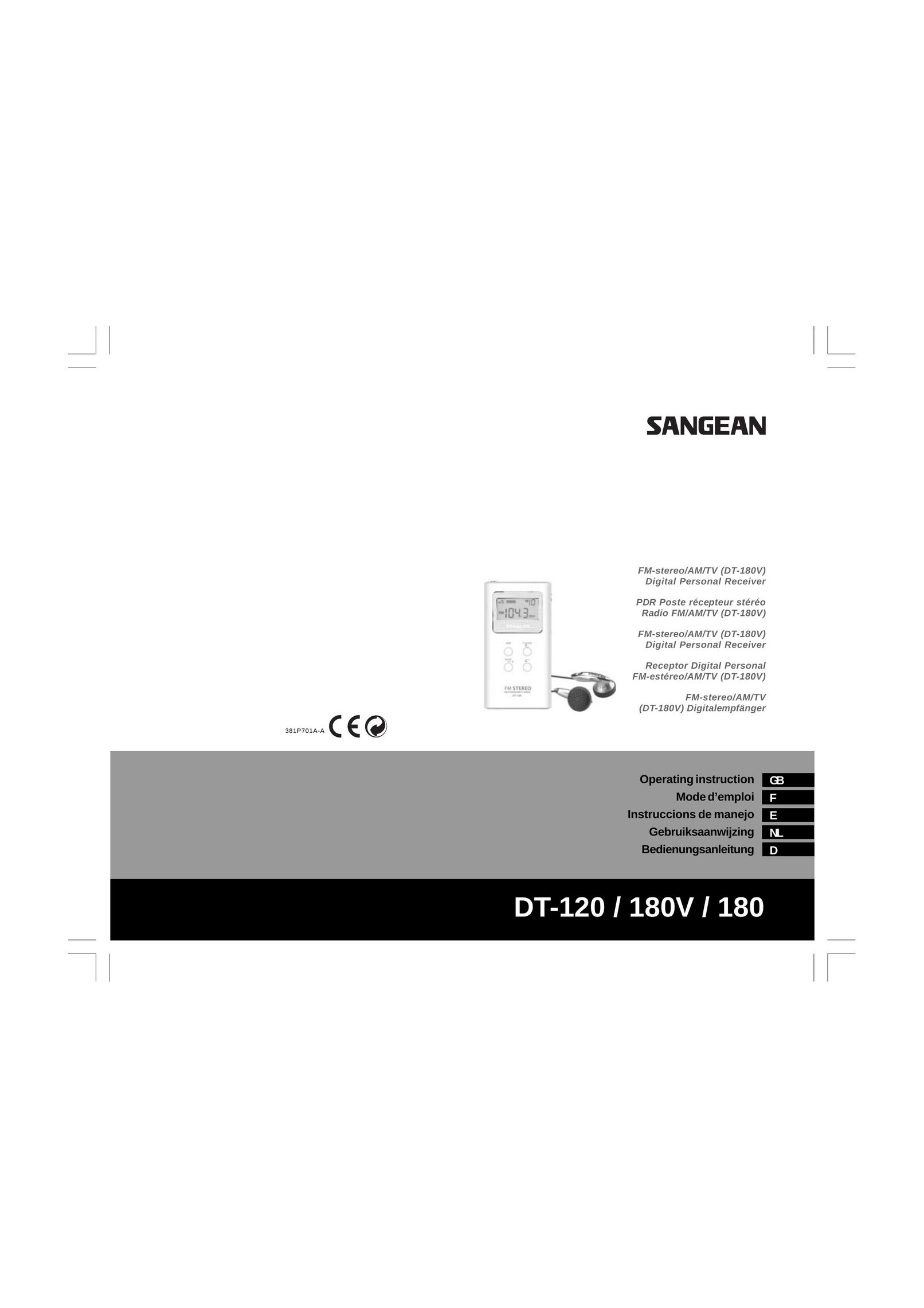 Sangean Electronics 180V Radio User Manual