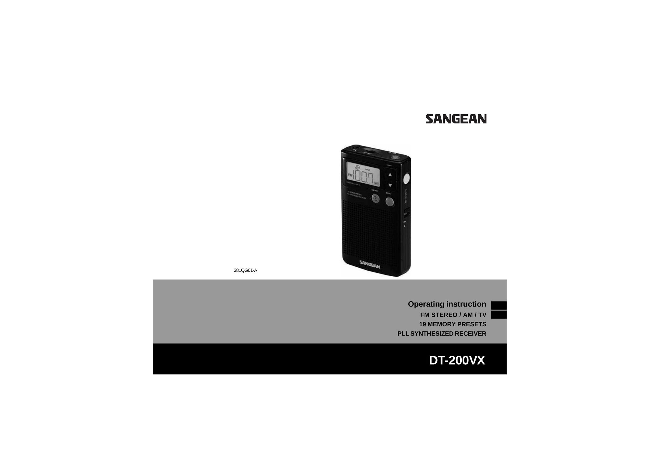 Sangean Electronics DT-200VX Radio User Manual