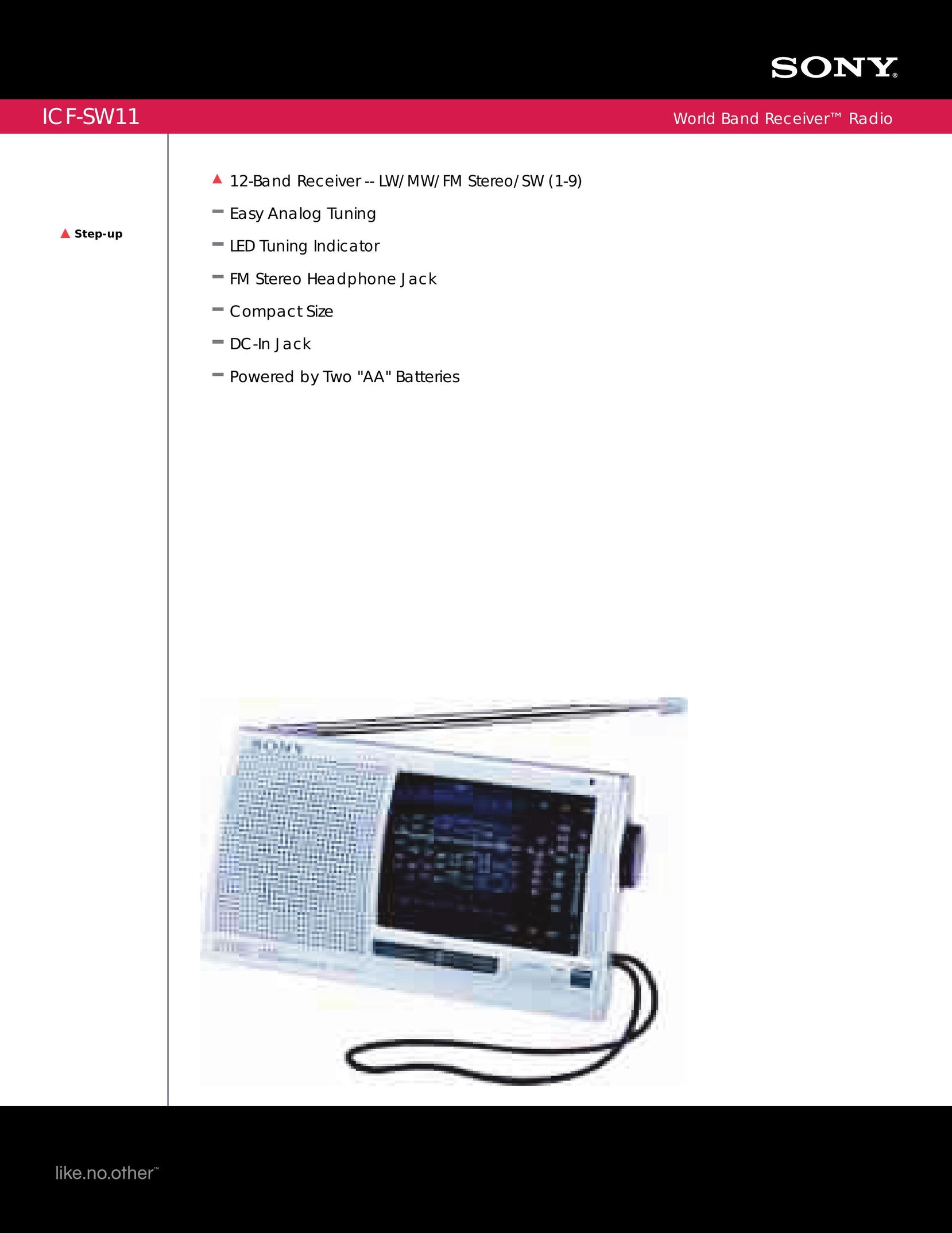 Sony ICF-SW11 Radio User Manual