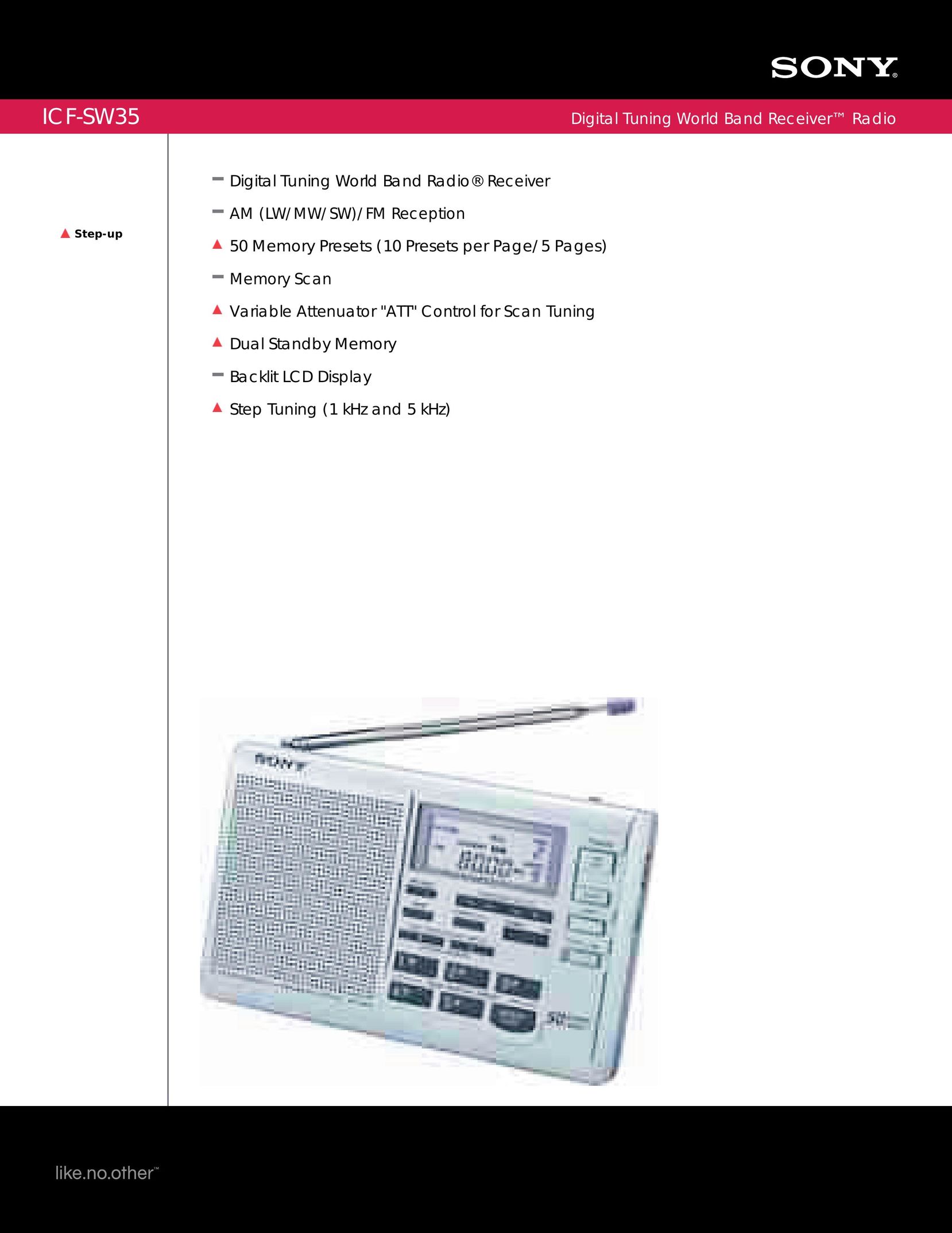 Sony ICF-SW35 Radio User Manual