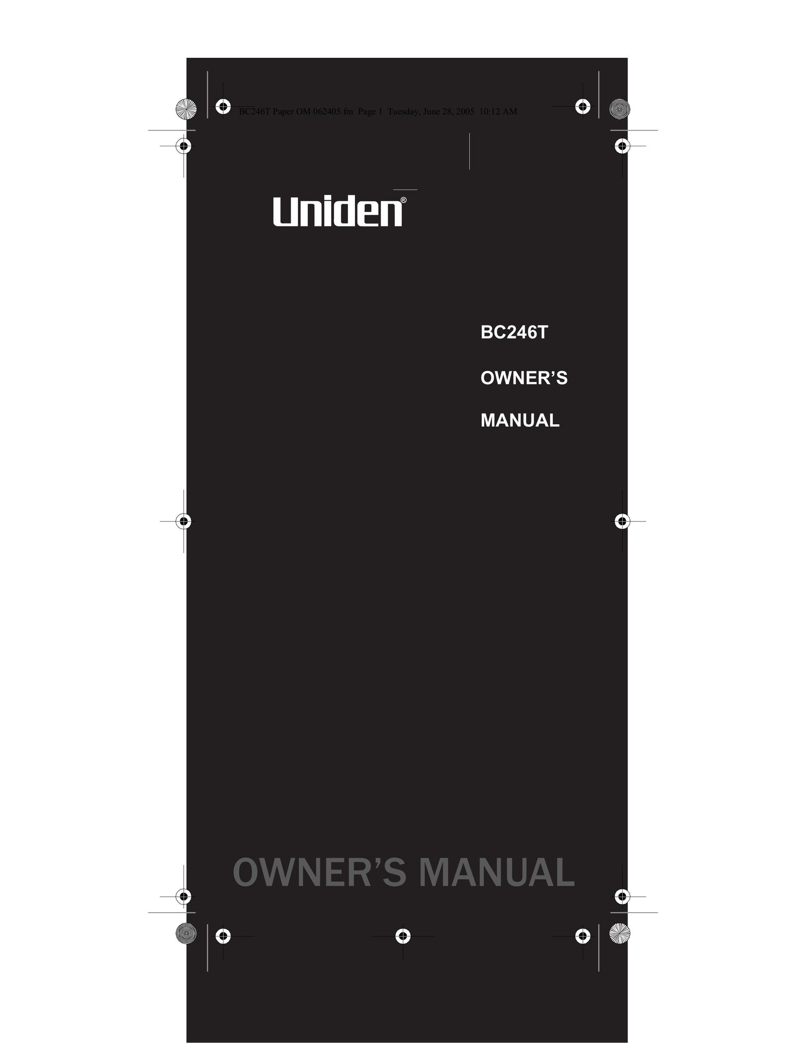 Uniden BC246T Radio User Manual