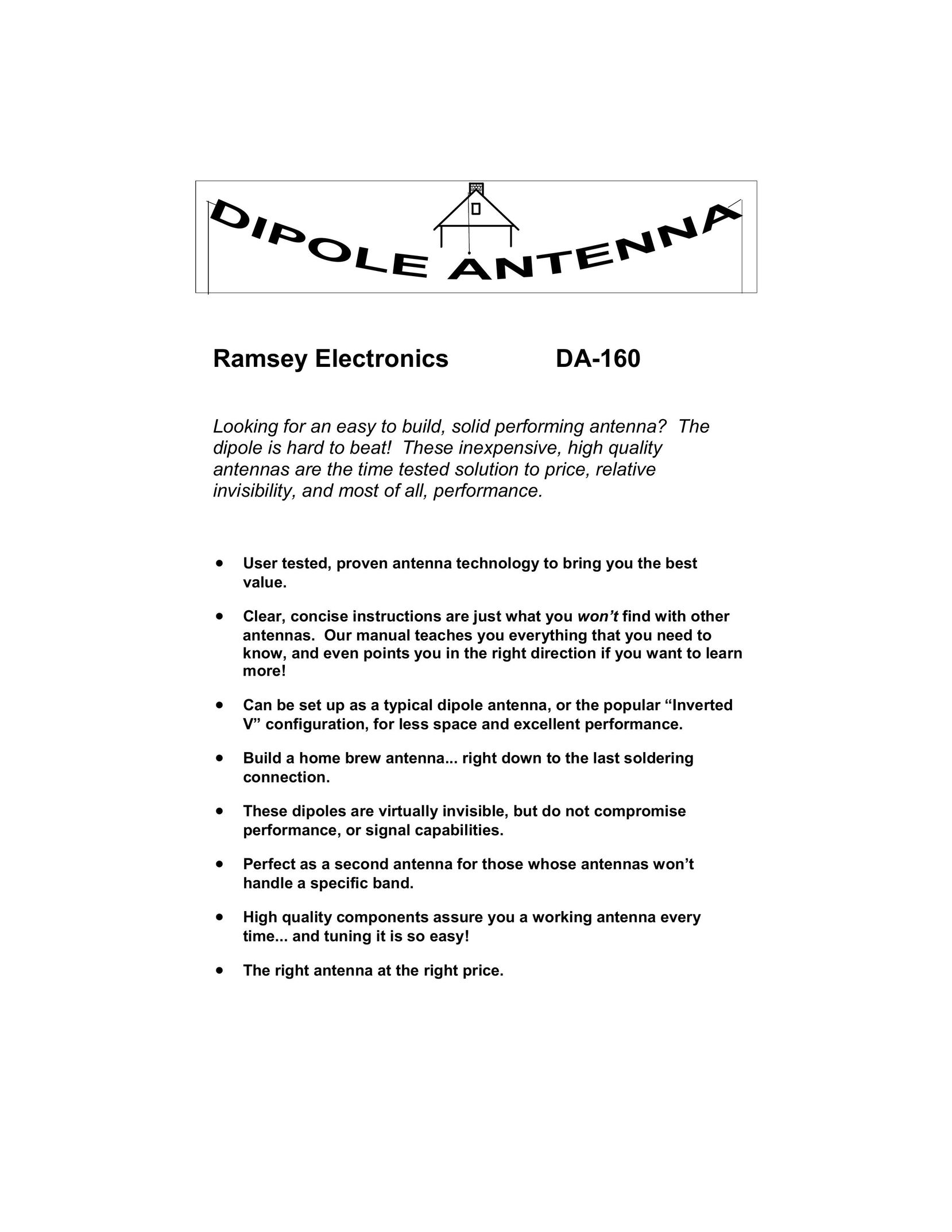 Ramsey Electronics DA-160 Radio Antenna User Manual