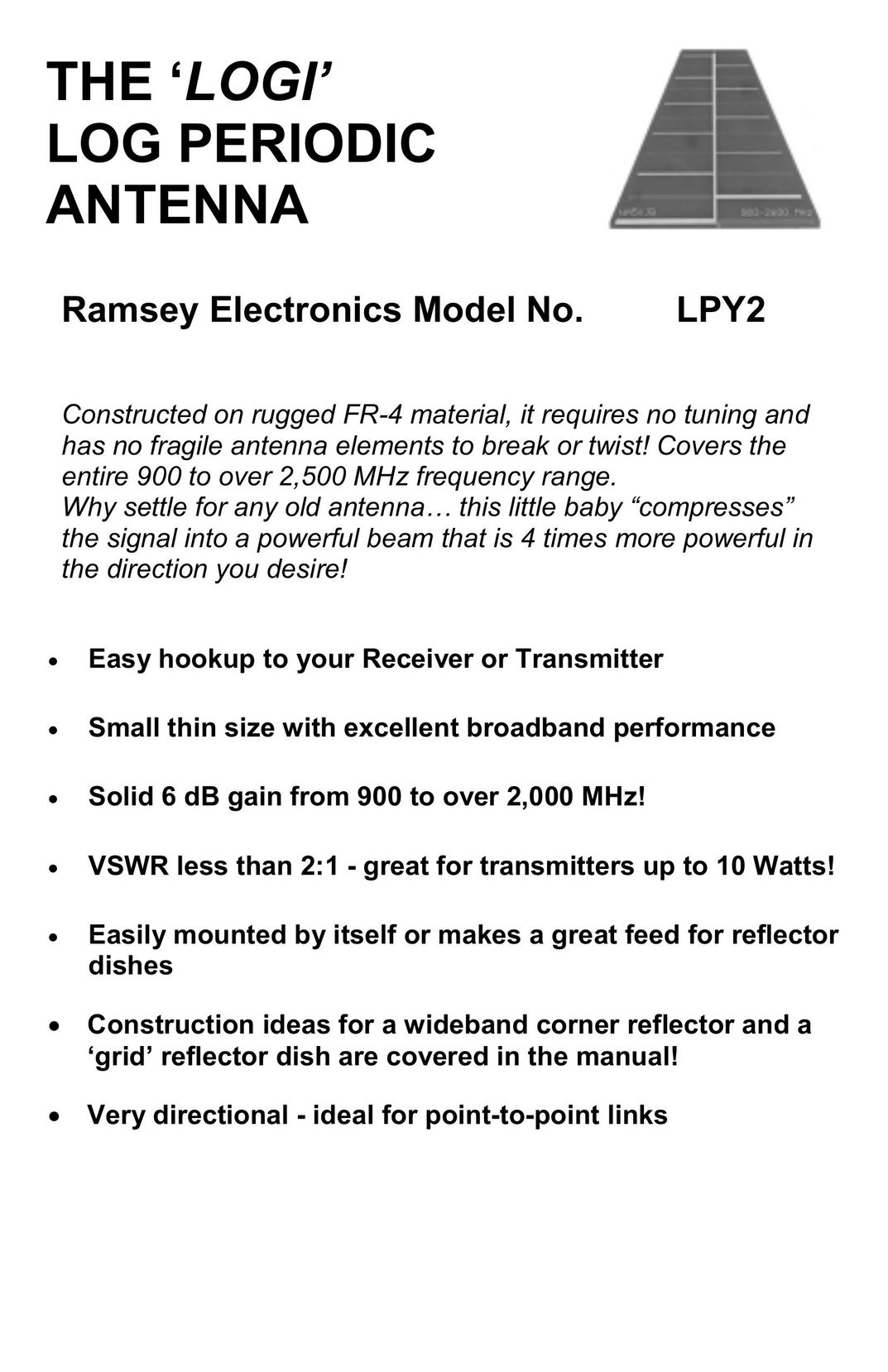 Ramsey Electronics LPY2 Radio Antenna User Manual