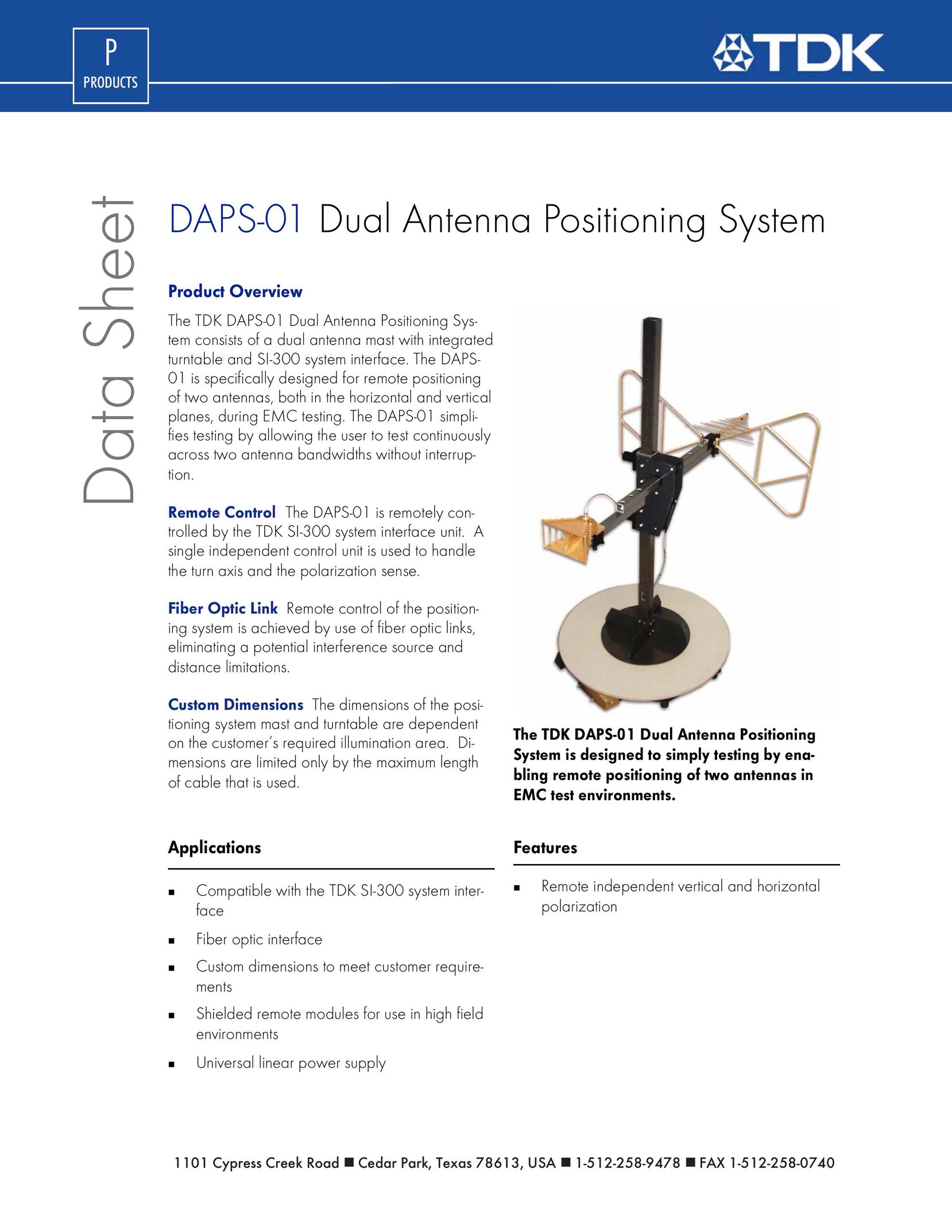 TDK DAPS-01 Radio Antenna User Manual