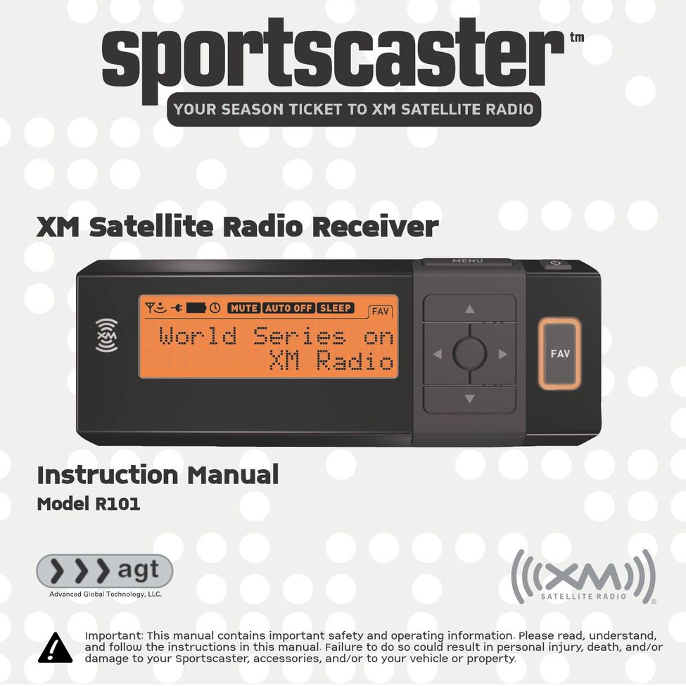 Advanced Global Technology RR101 Satellite Radio User Manual