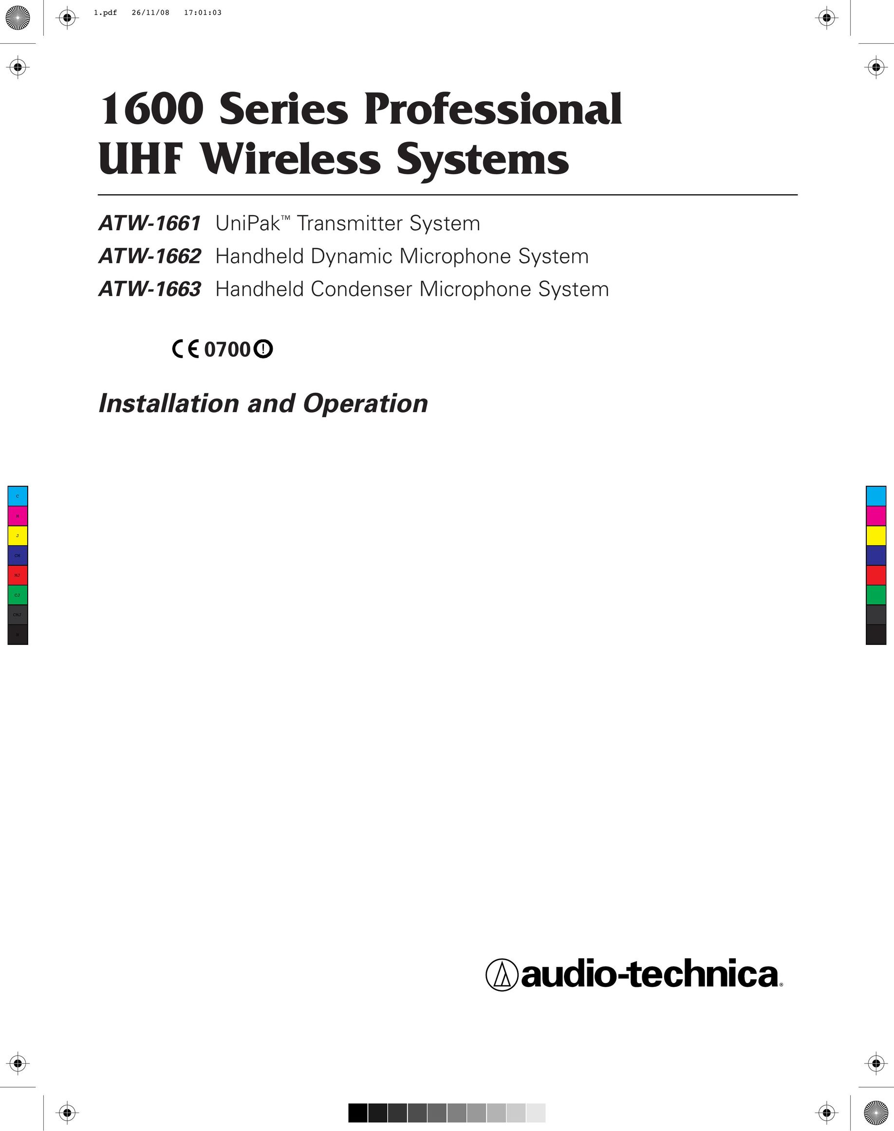 Audio-Technica uhf wireless systems Satellite Radio User Manual