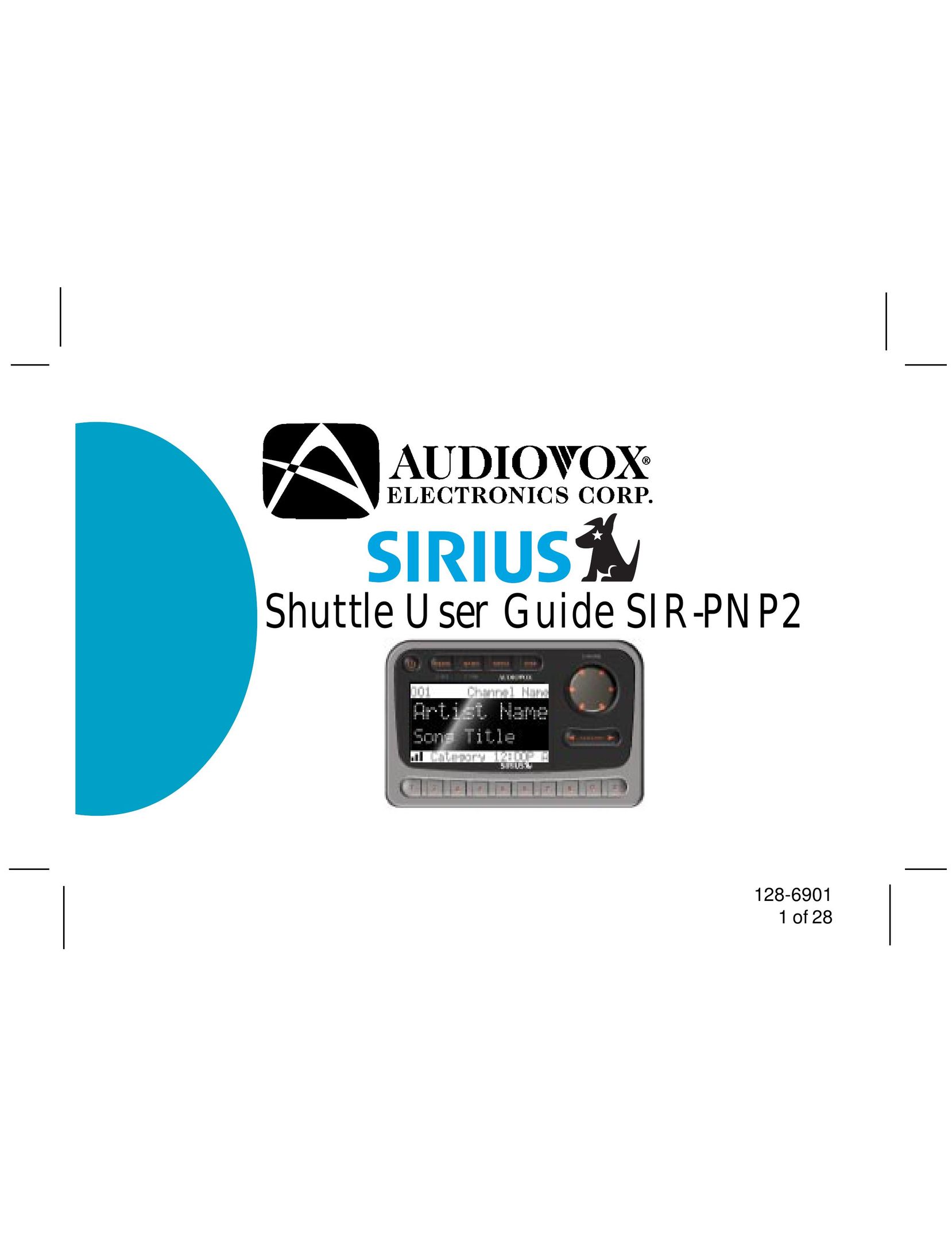 Audiovox SIR-PNP2 Satellite Radio User Manual