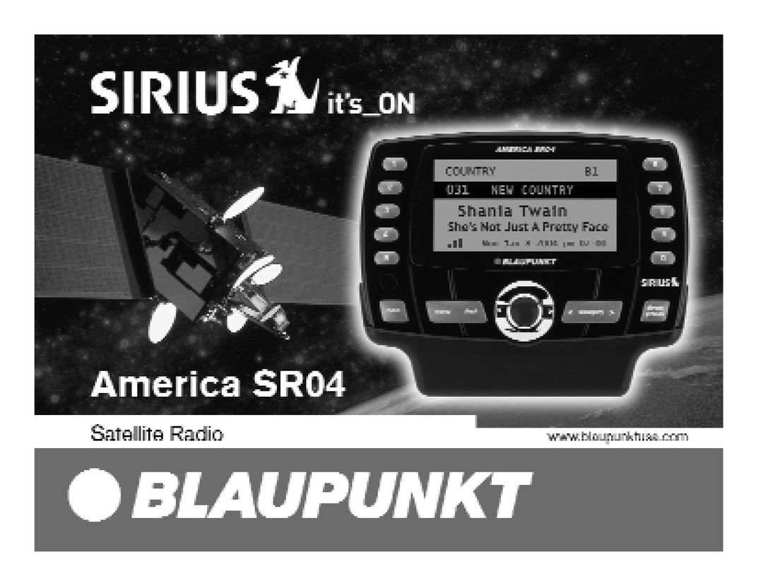 Blaupunkt SR04 Satellite Radio User Manual