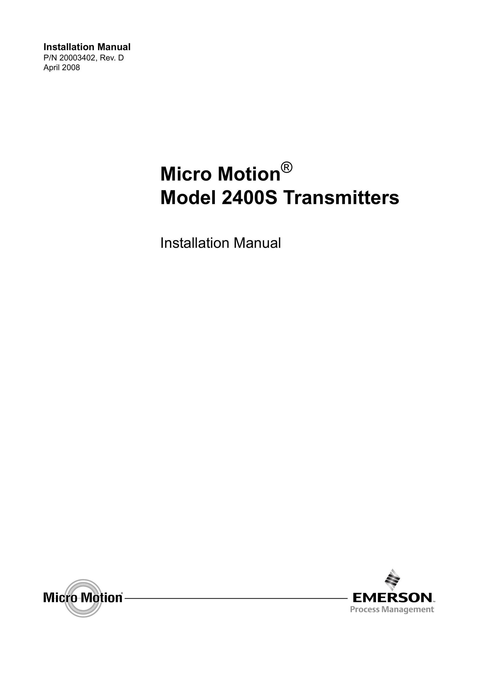 Emerson Process Management 2400S Transmitters Satellite Radio User Manual