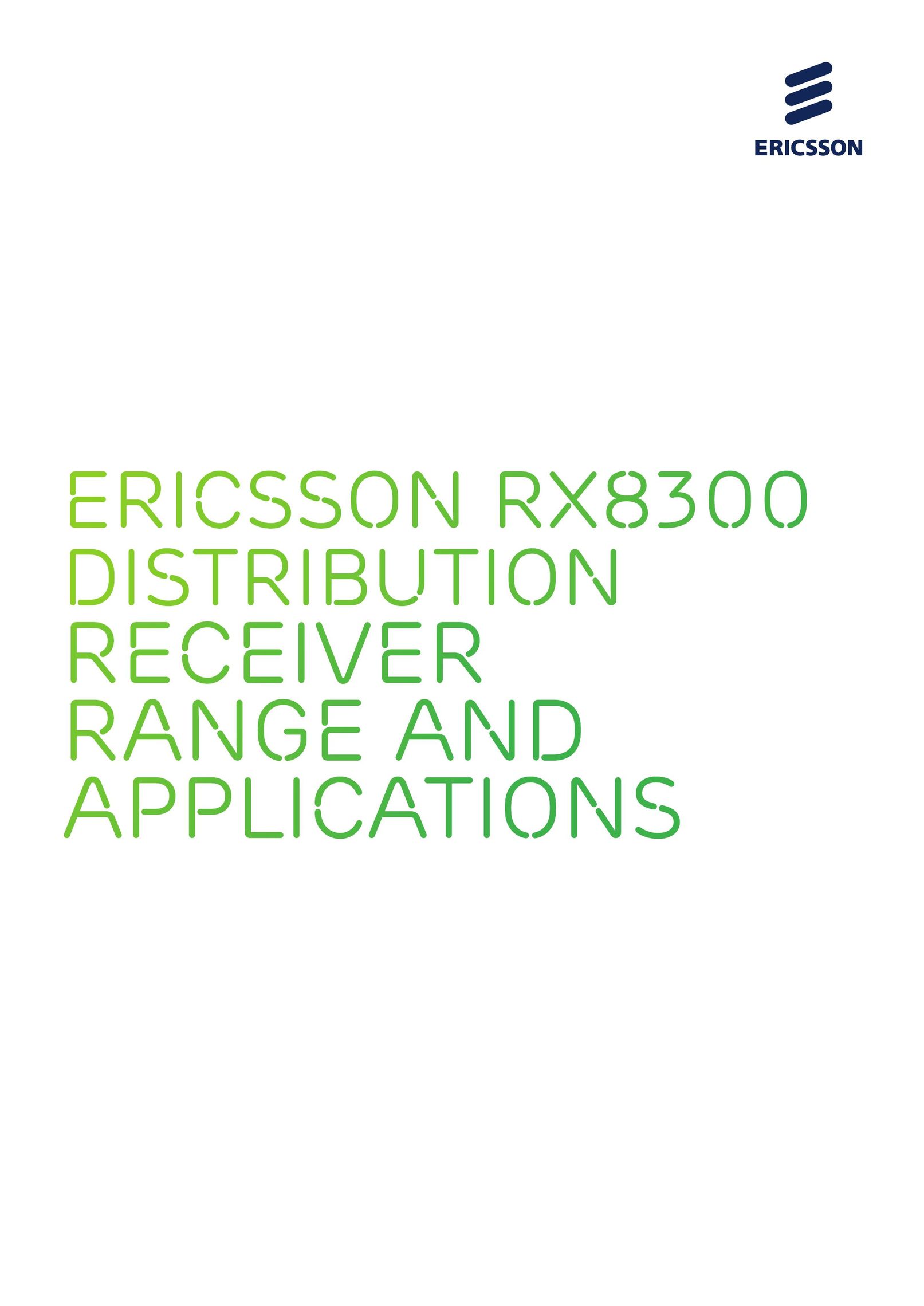 Ericsson RX8300 Satellite Radio User Manual