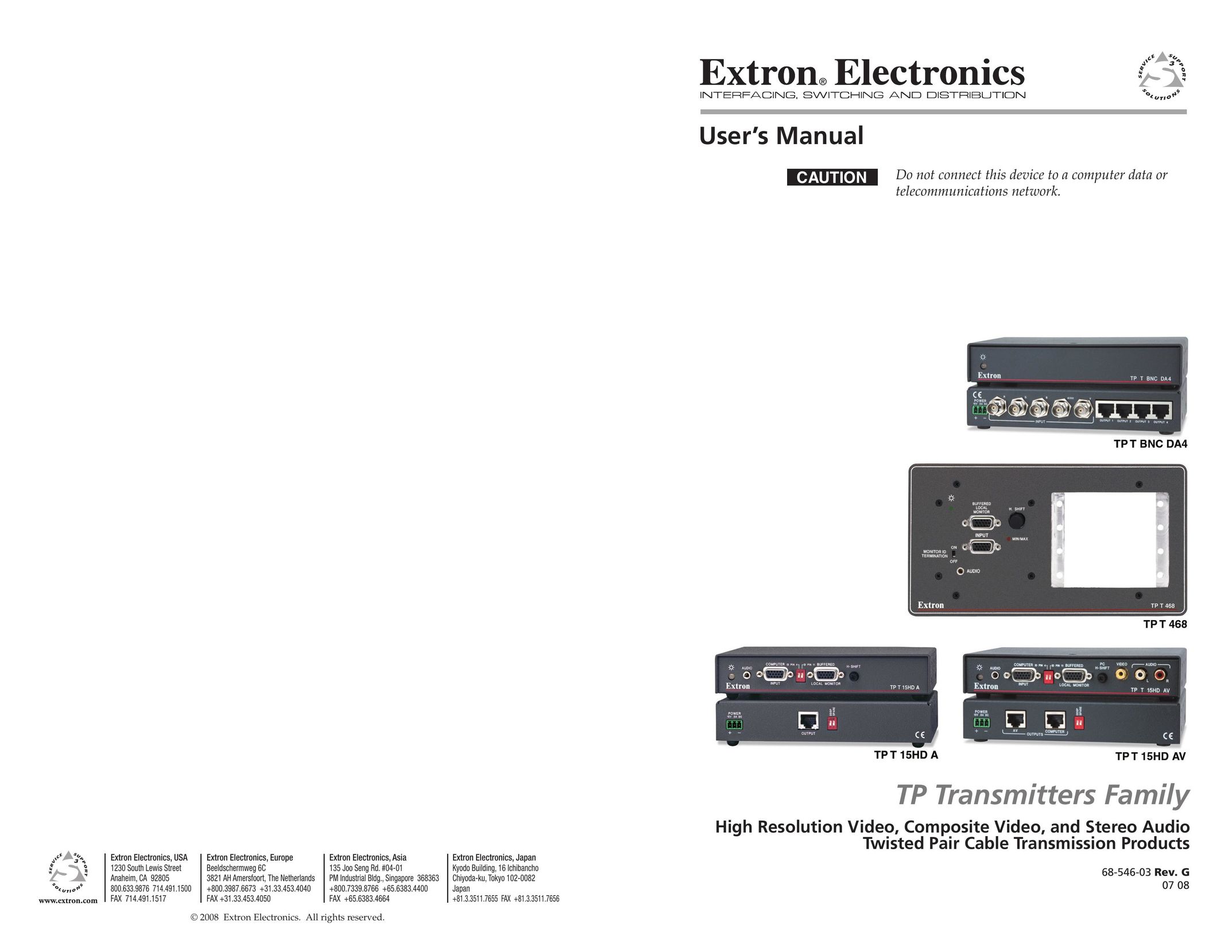 Extron electronic TP T BNC DA4 Satellite Radio User Manual