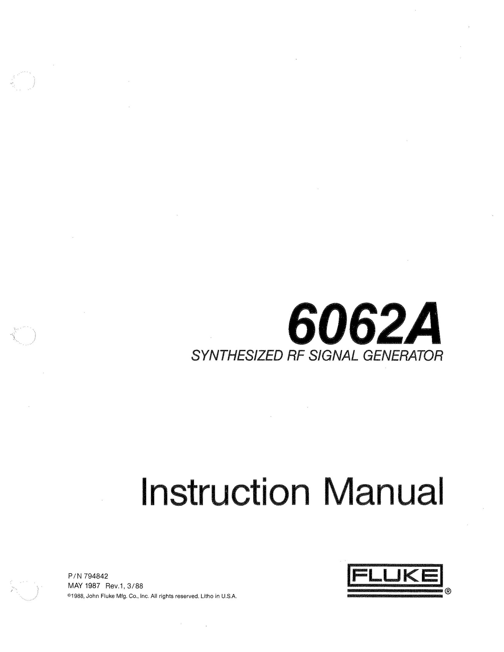 Fluke 6062a Satellite Radio User Manual
