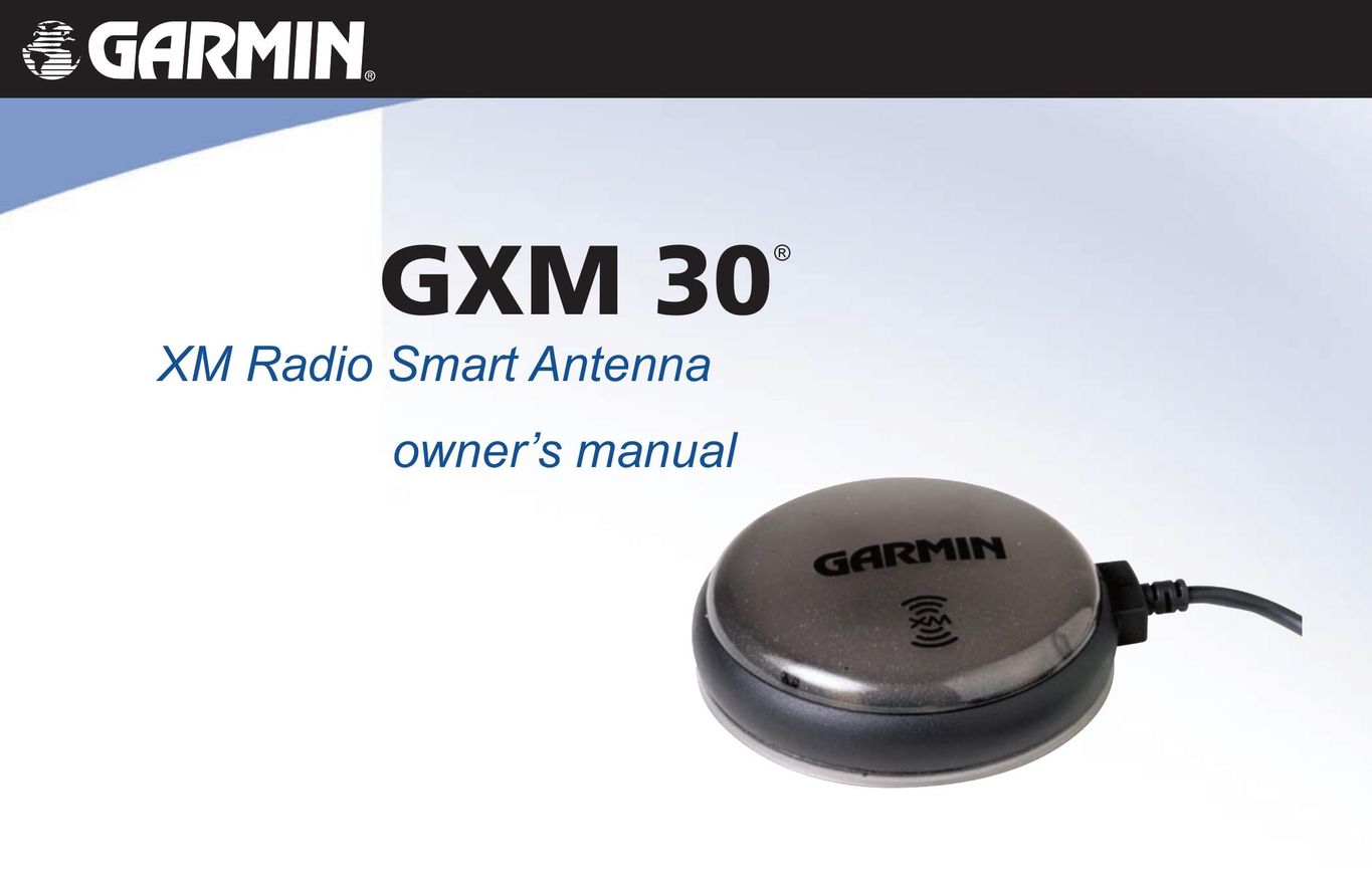 Garmin GXM 30 Satellite Radio User Manual