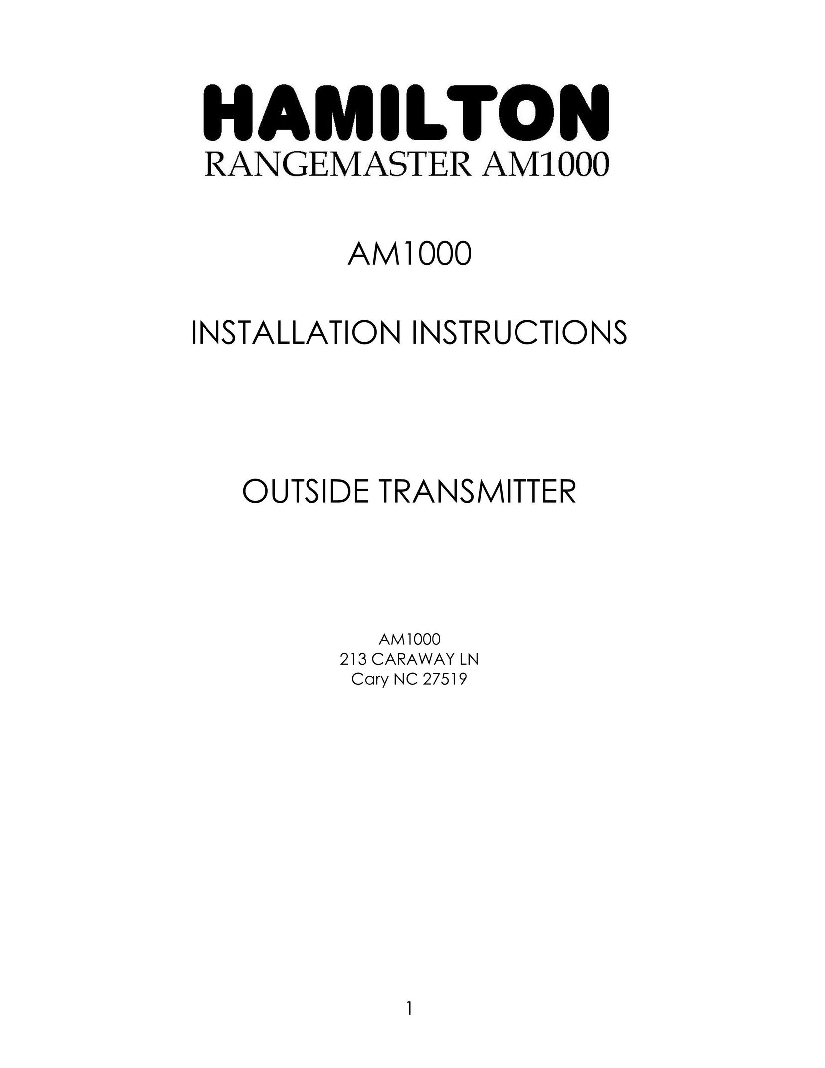Hamilton Electronics AM1000 Satellite Radio User Manual