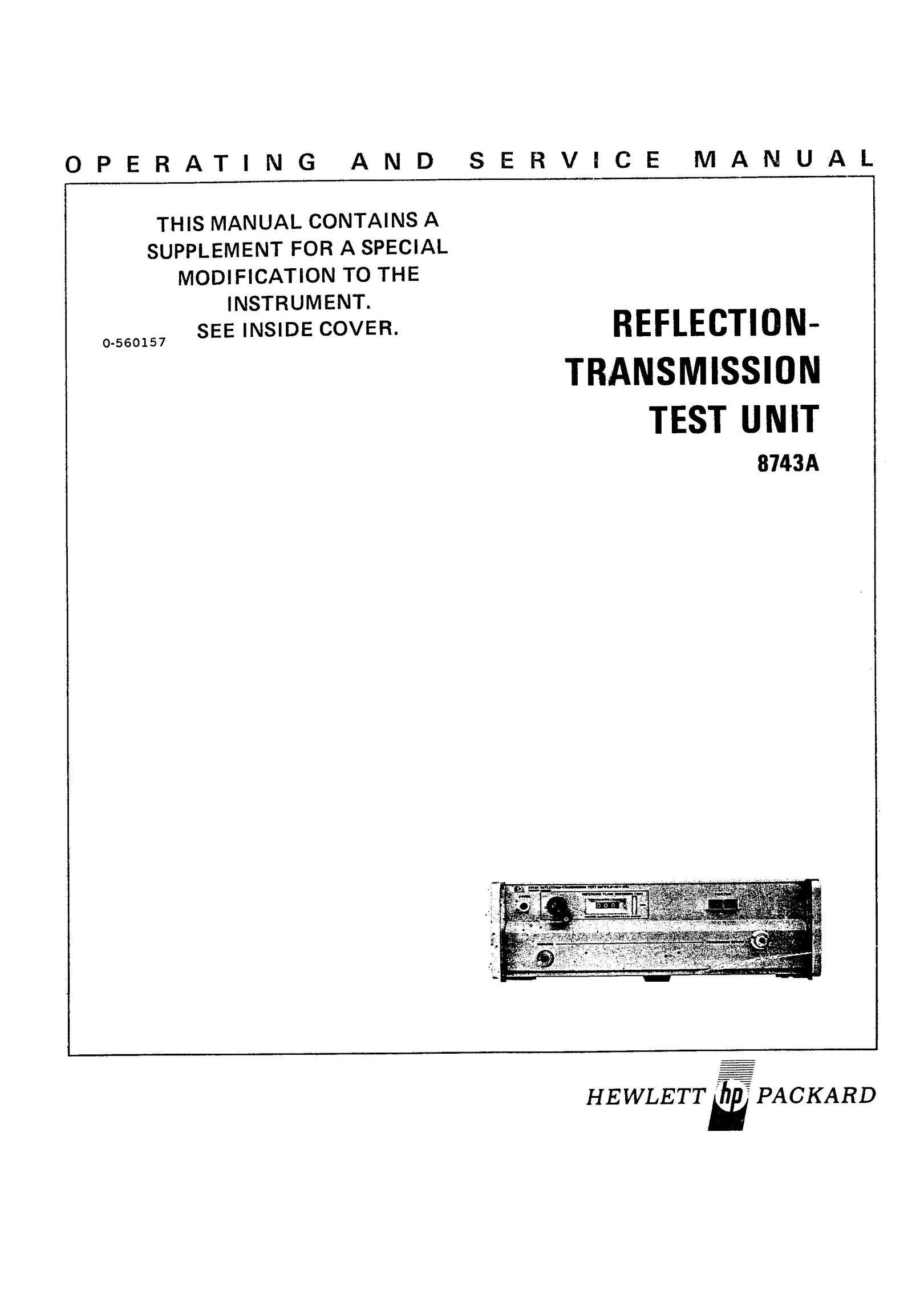 HP (Hewlett-Packard) 8743A Satellite Radio User Manual