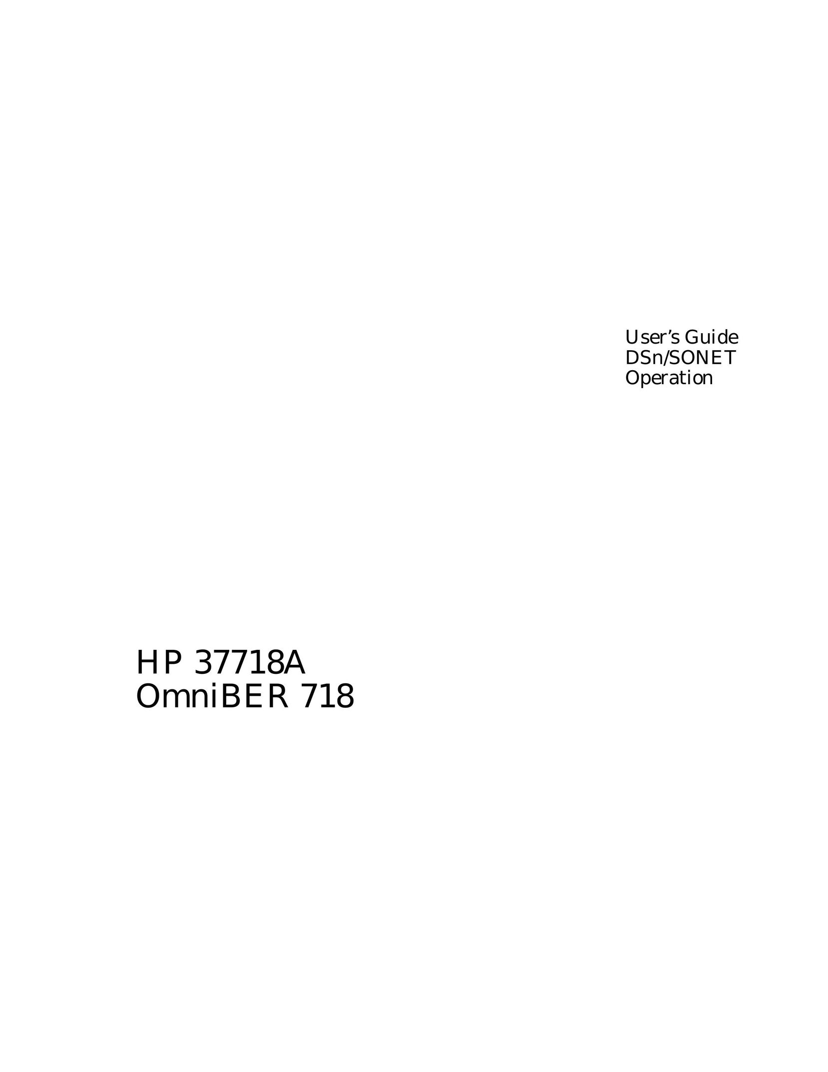 HP (Hewlett-Packard) HP 37718A Satellite Radio User Manual