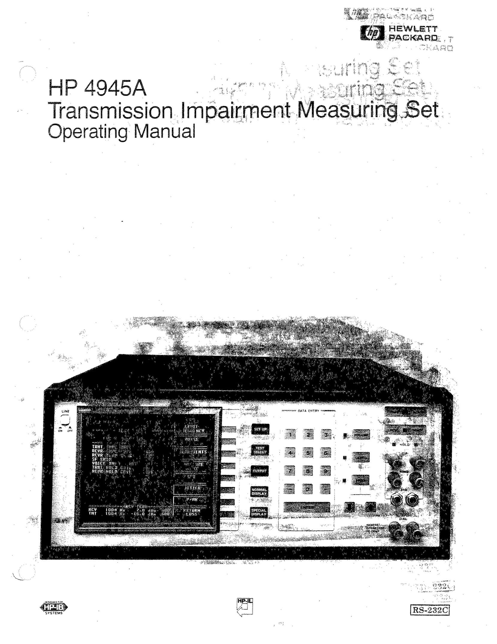 HP (Hewlett-Packard) HP 4945A Satellite Radio User Manual
