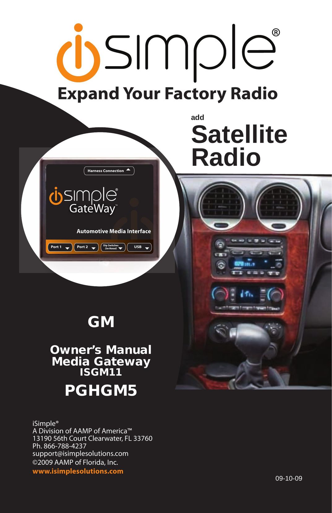 iSimple PGHGM5 Satellite Radio User Manual