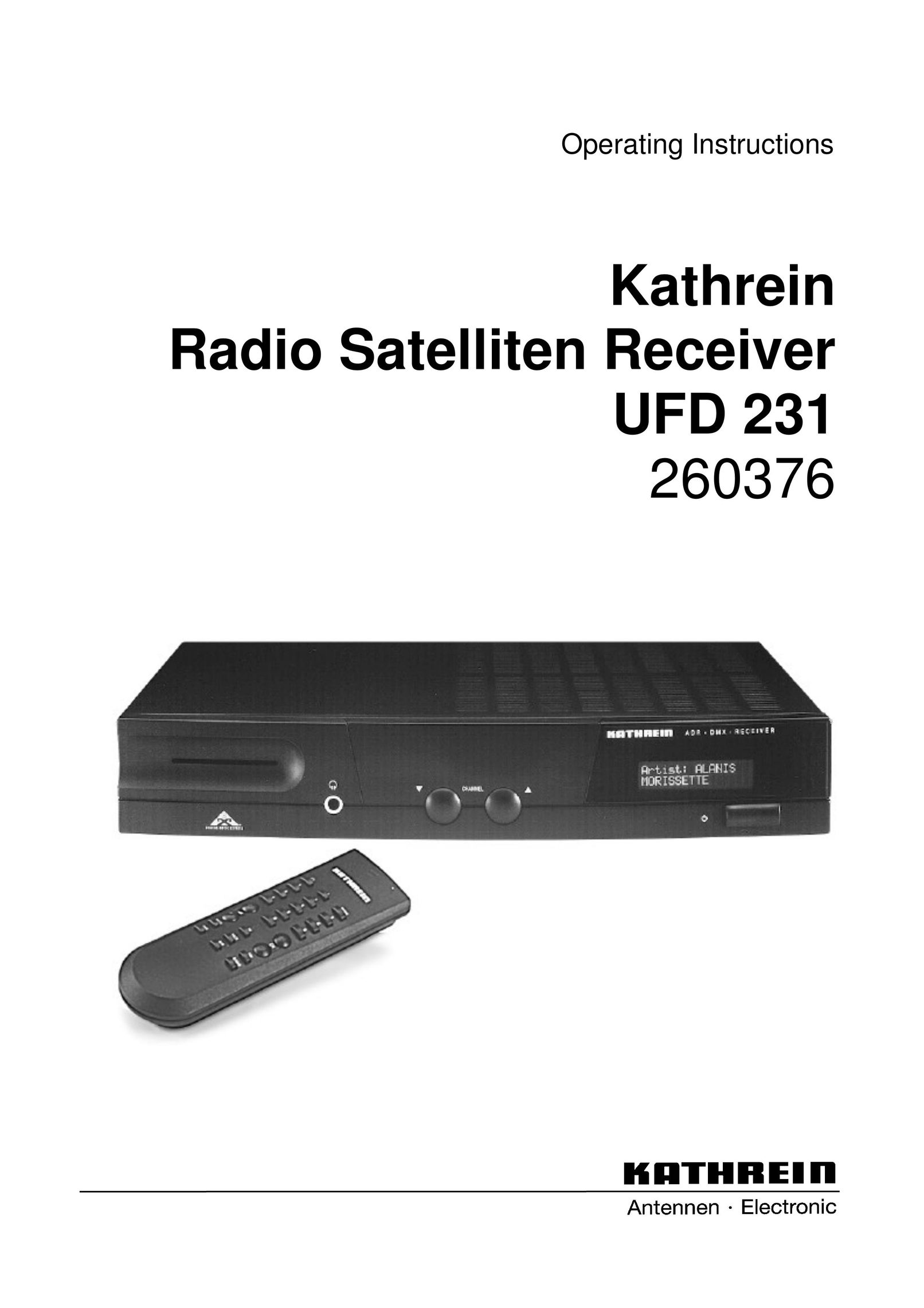Kathrein 260376 Satellite Radio User Manual