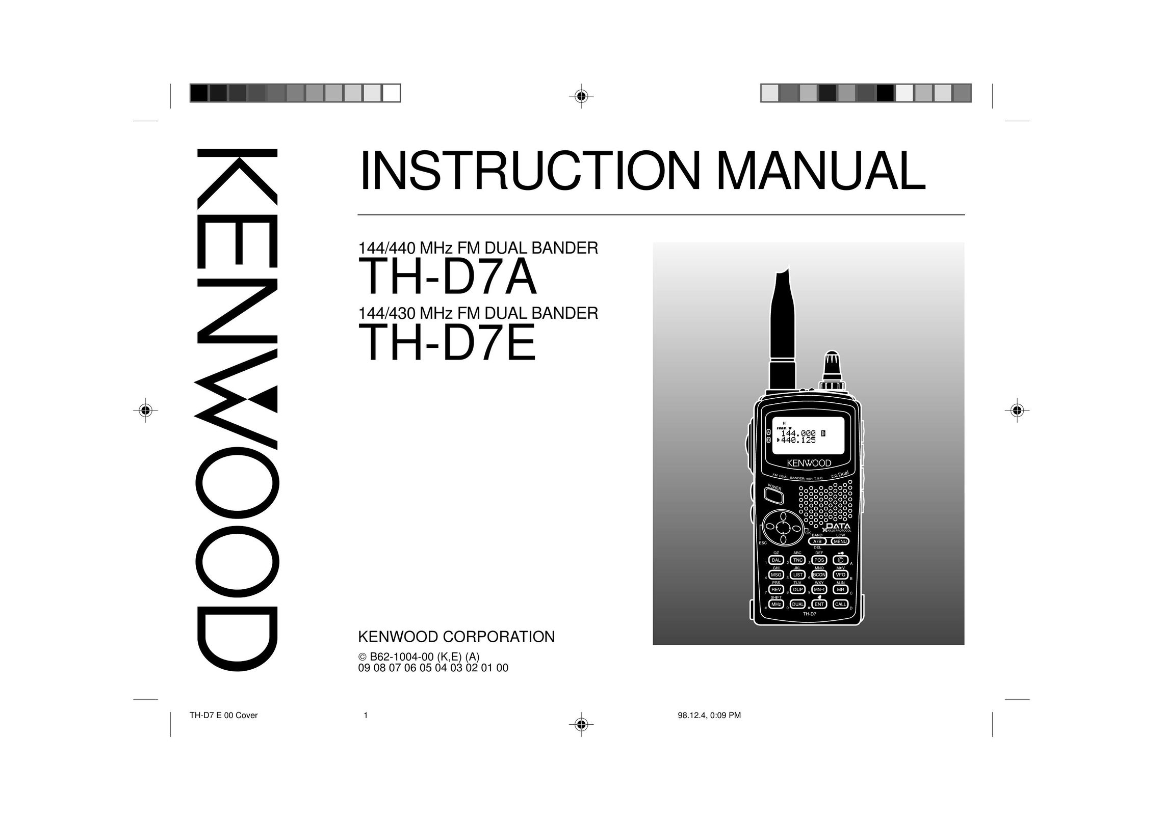 Kenwood 440 MHz TH-D7A Satellite Radio User Manual
