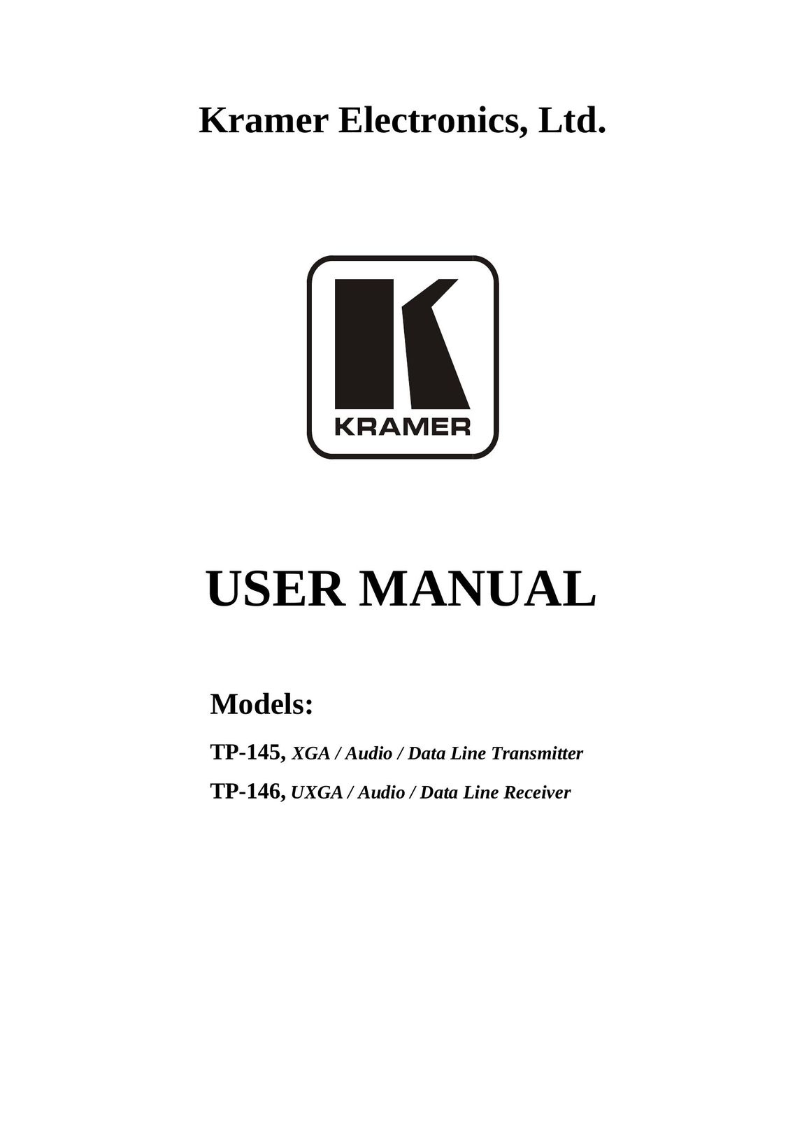 Kramer Electronics tp-145 Satellite Radio User Manual