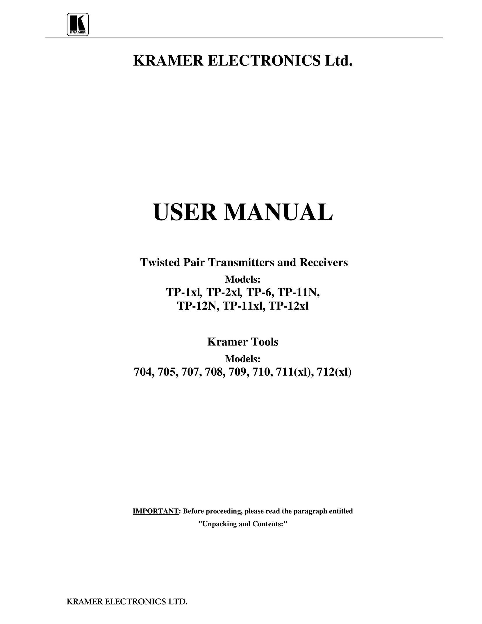 Kramer Electronics TP-1xl Satellite Radio User Manual