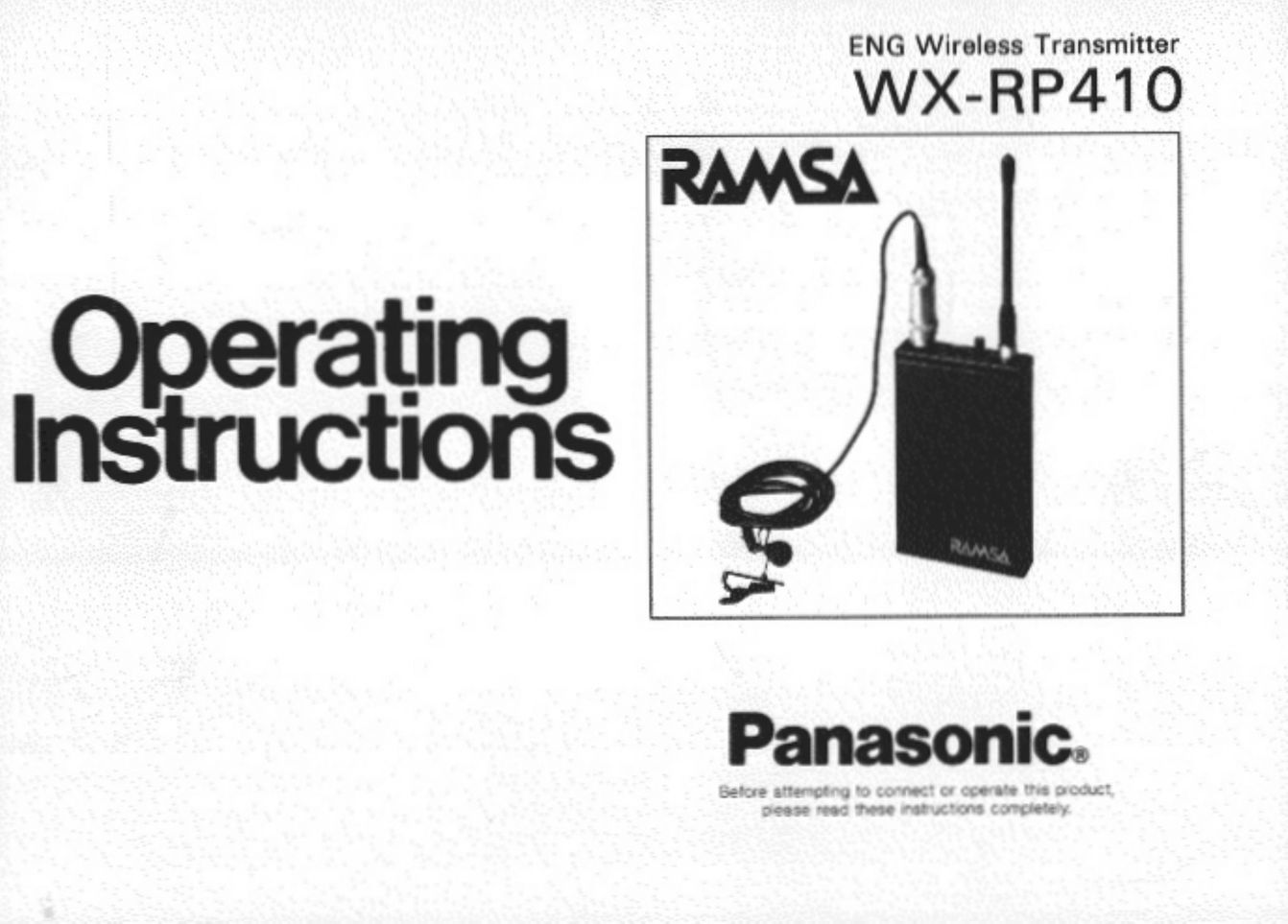 Panasonic WX-RP410 Satellite Radio User Manual