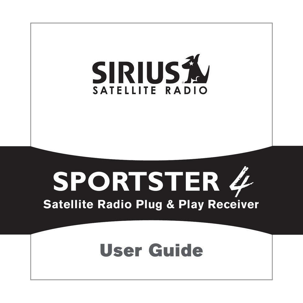 Sirius Satellite Radio 4 Satellite Radio User Manual