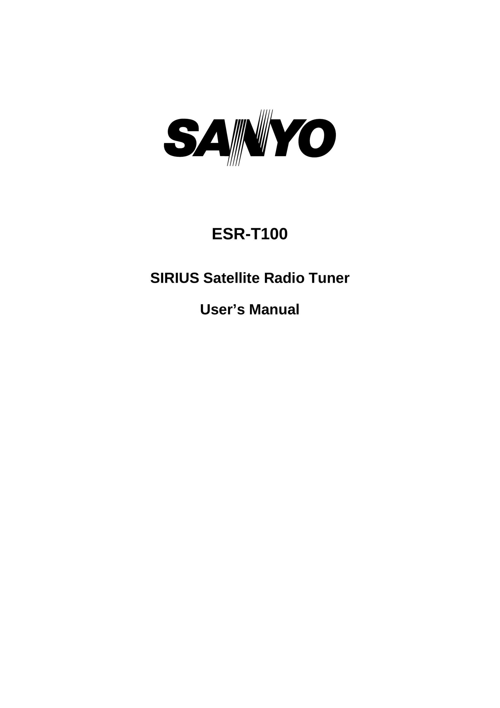 Sirius Satellite Radio ESR-T100 Satellite Radio User Manual