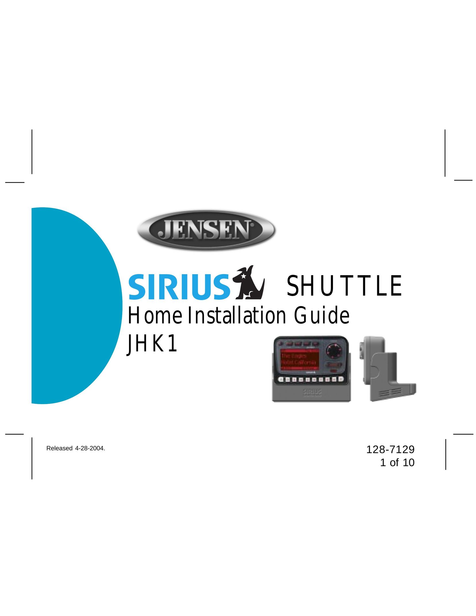 Sirius Satellite Radio JHK1 Satellite Radio User Manual