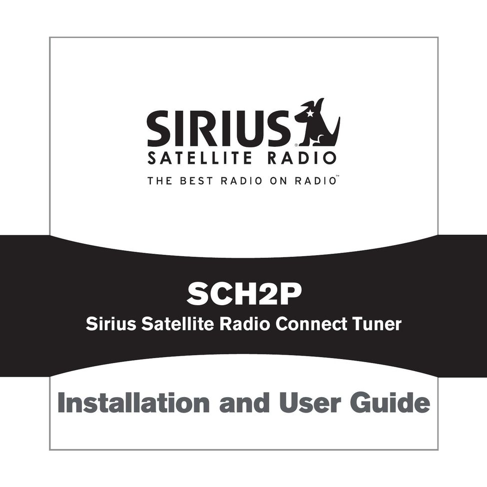 Sirius Satellite Radio SCH2P Satellite Radio User Manual