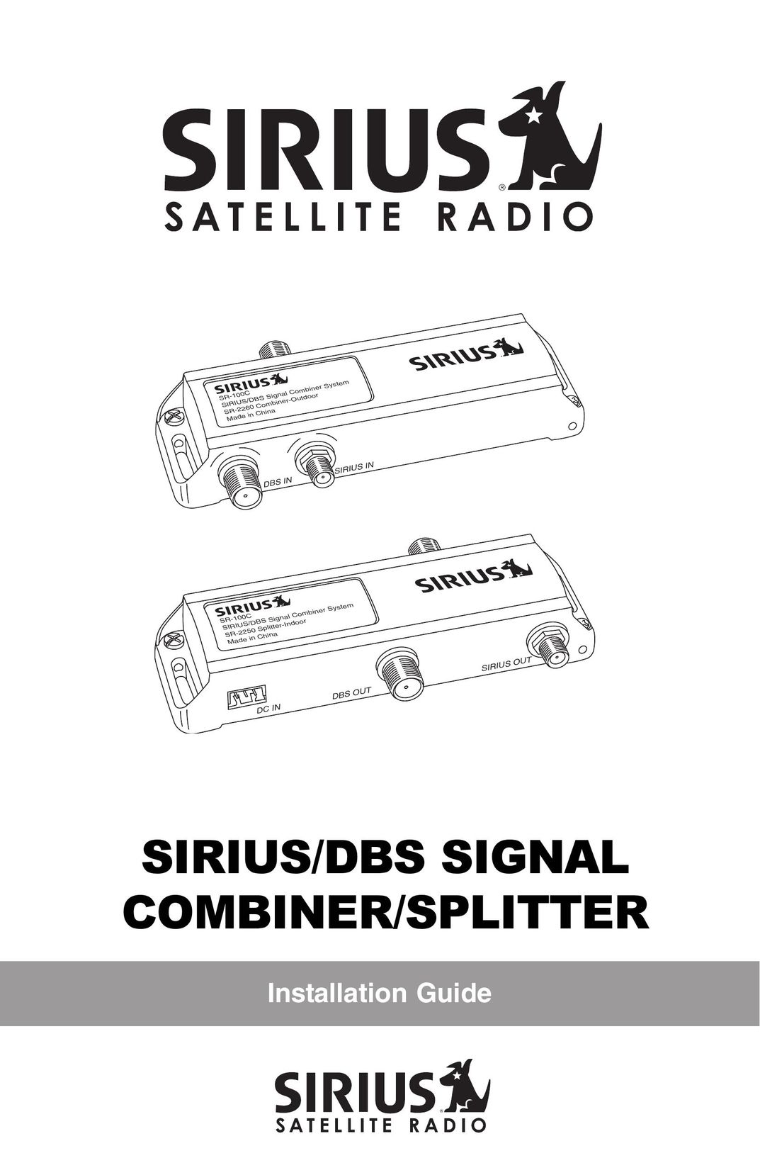 Sirius Satellite Radio SR-100C Satellite Radio User Manual