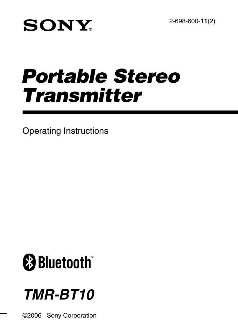 Sony TMR-BT10 Satellite Radio User Manual