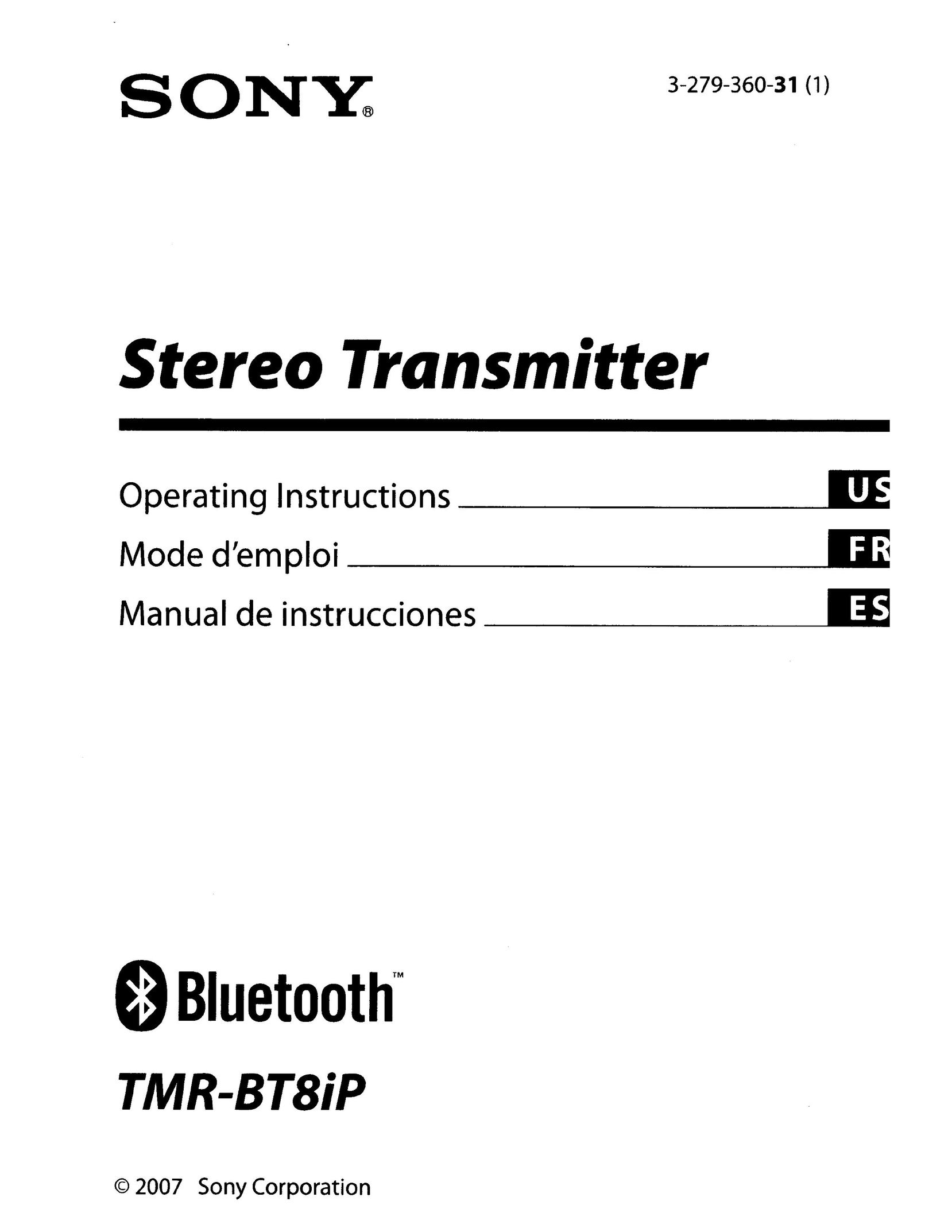 Sony TMR-BT8IP Satellite Radio User Manual