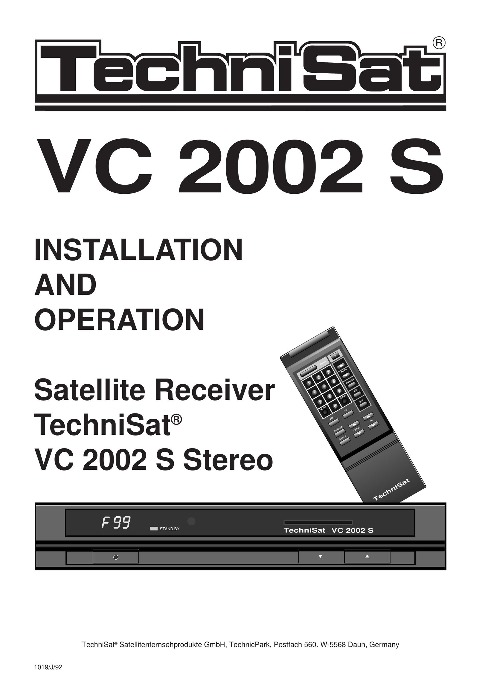 TechniSat VC 2002 S Satellite Radio User Manual
