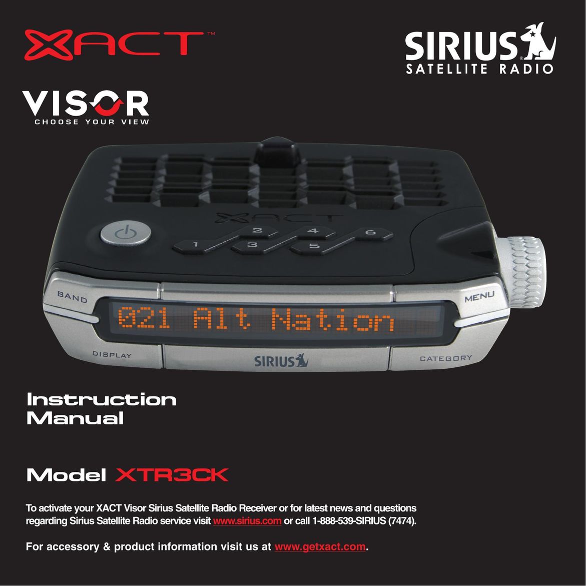 XACT Communication XTR3CK Satellite Radio User Manual